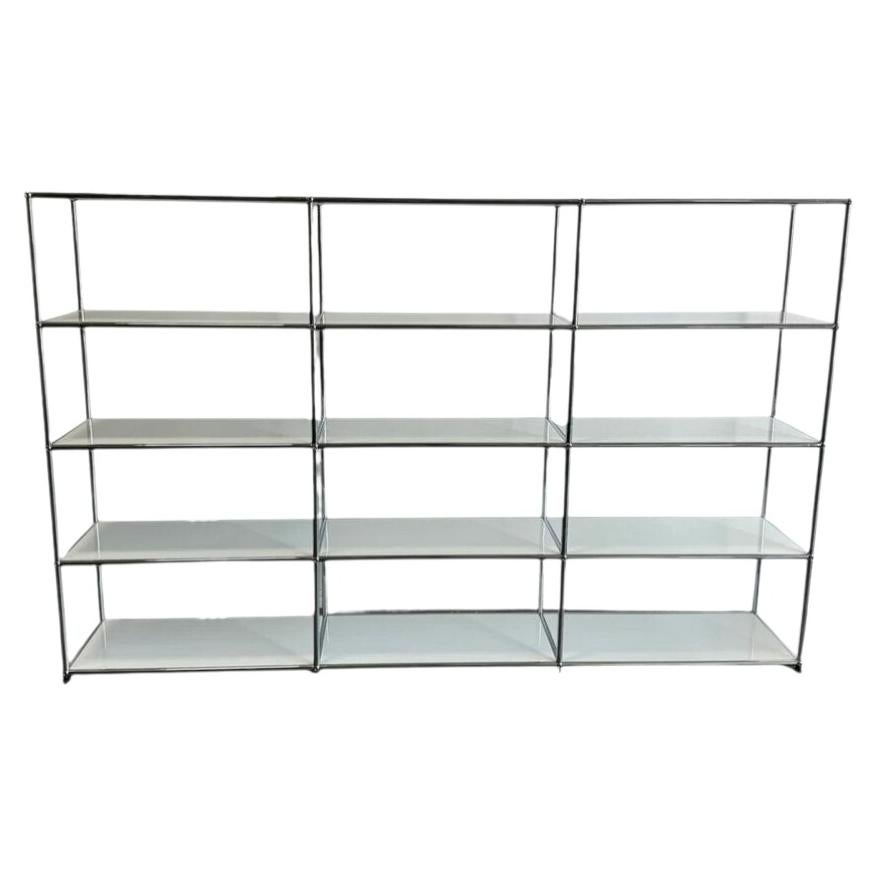 USM Haller 4×3 Modular Shelving Unit in Pure White, Swiss Modern Storage 1960s For Sale