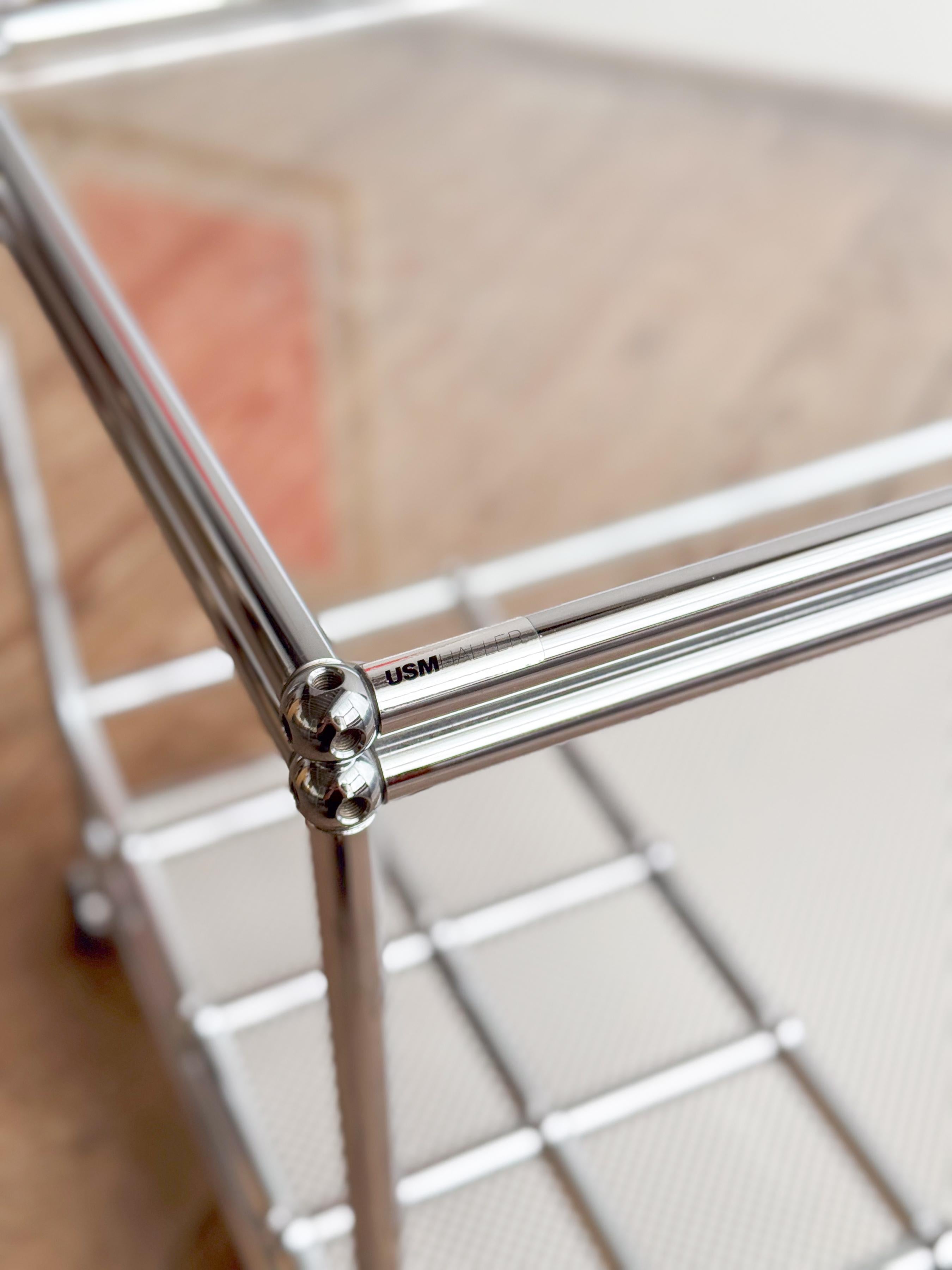 USM Haller Bar Cartt, Modern Tea Trolley or Steel Serving Trolley, Switzerland For Sale 11