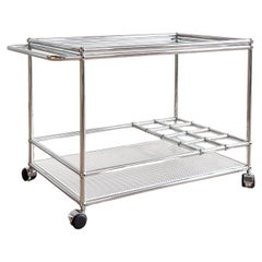 USM Haller Bar Cartt, Modern Tea Trolley or Steel Serving Trolley, Switzerland