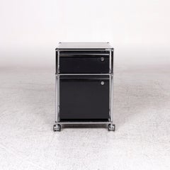 USM Haller Chrome Roll Container Black Sideboard Office