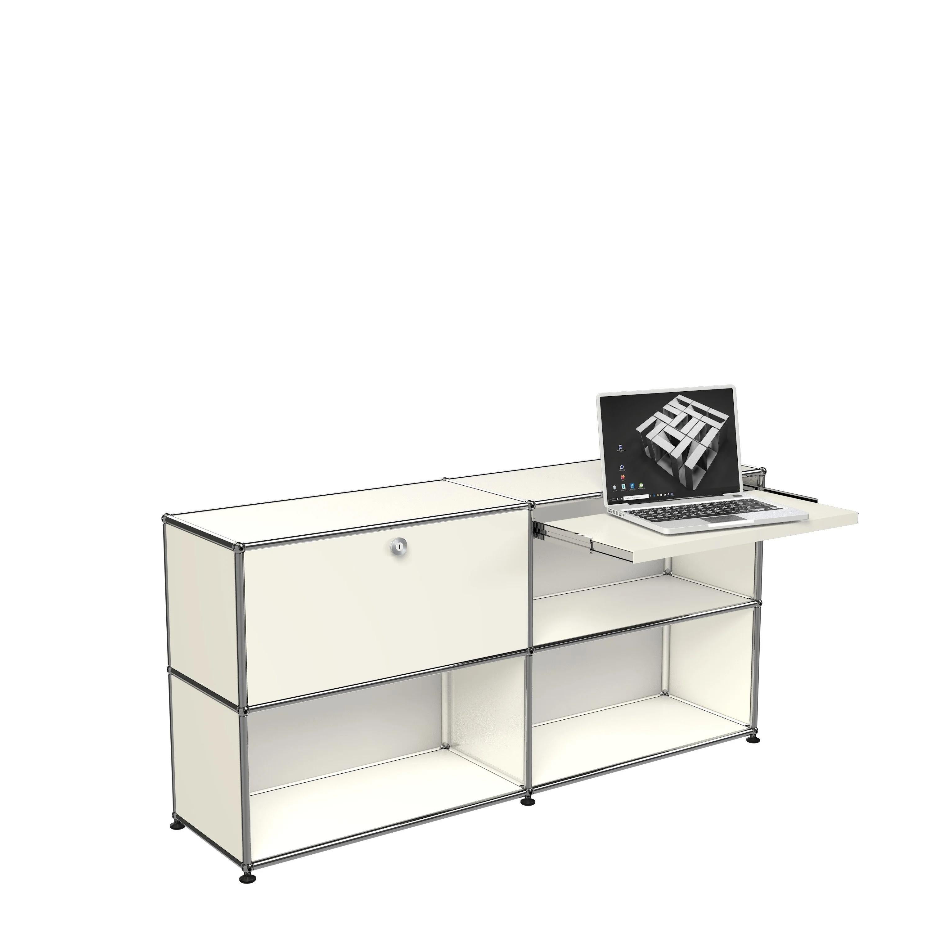 A Customizable desk unit designed to your specifications. Available in 14 standard surface colors.
Dimensions
H 30in / 76.2cm
W 60in / 152.4cm
D 15in / 39.1cm

Weight
41.9 kgs / 92.3 lbs
Materials

Powder-coated steel panels. Chromed steel