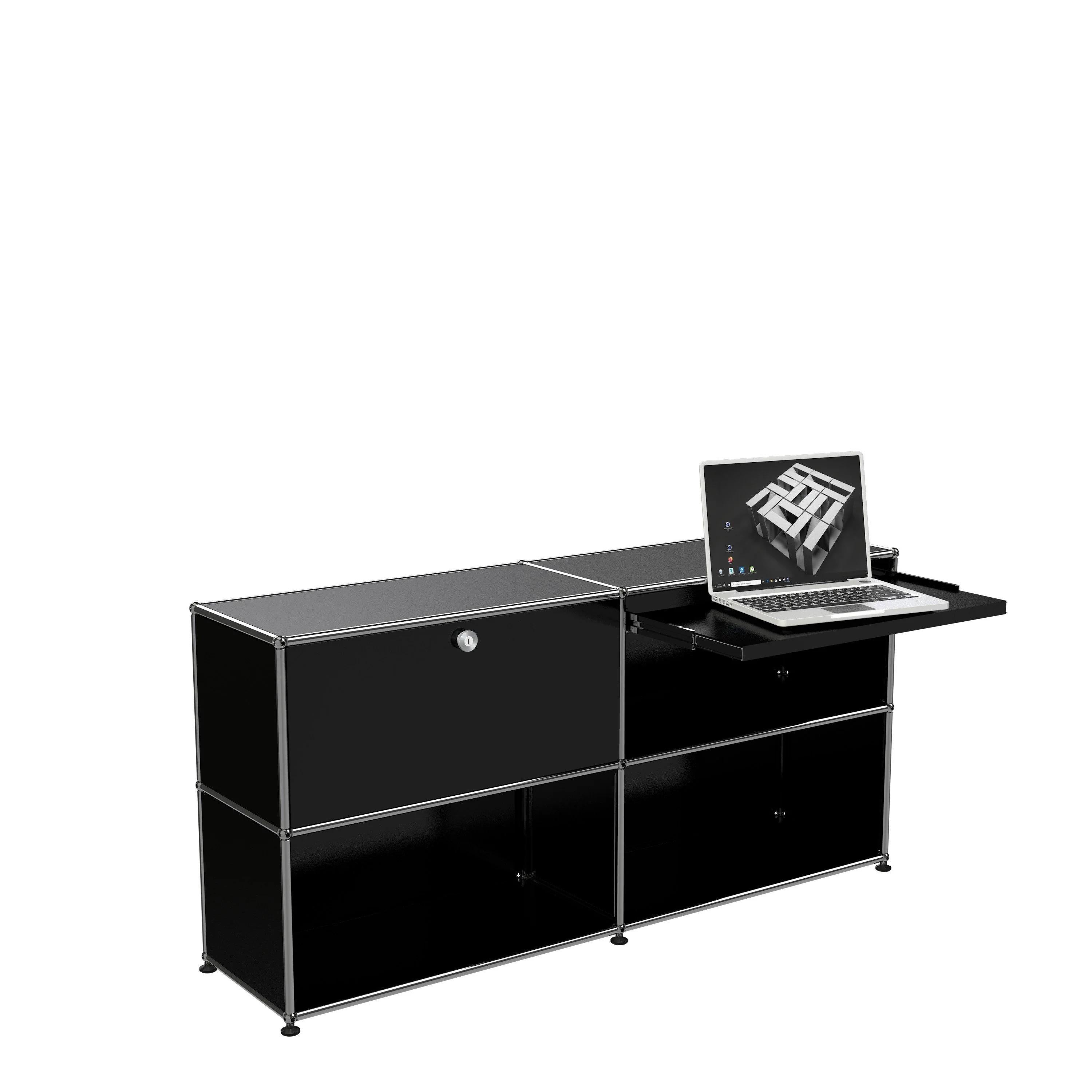 Swiss USM Haller Custom Desk Unit 'DU2' Designed by Fritz Haller and Paul Schaerer For Sale