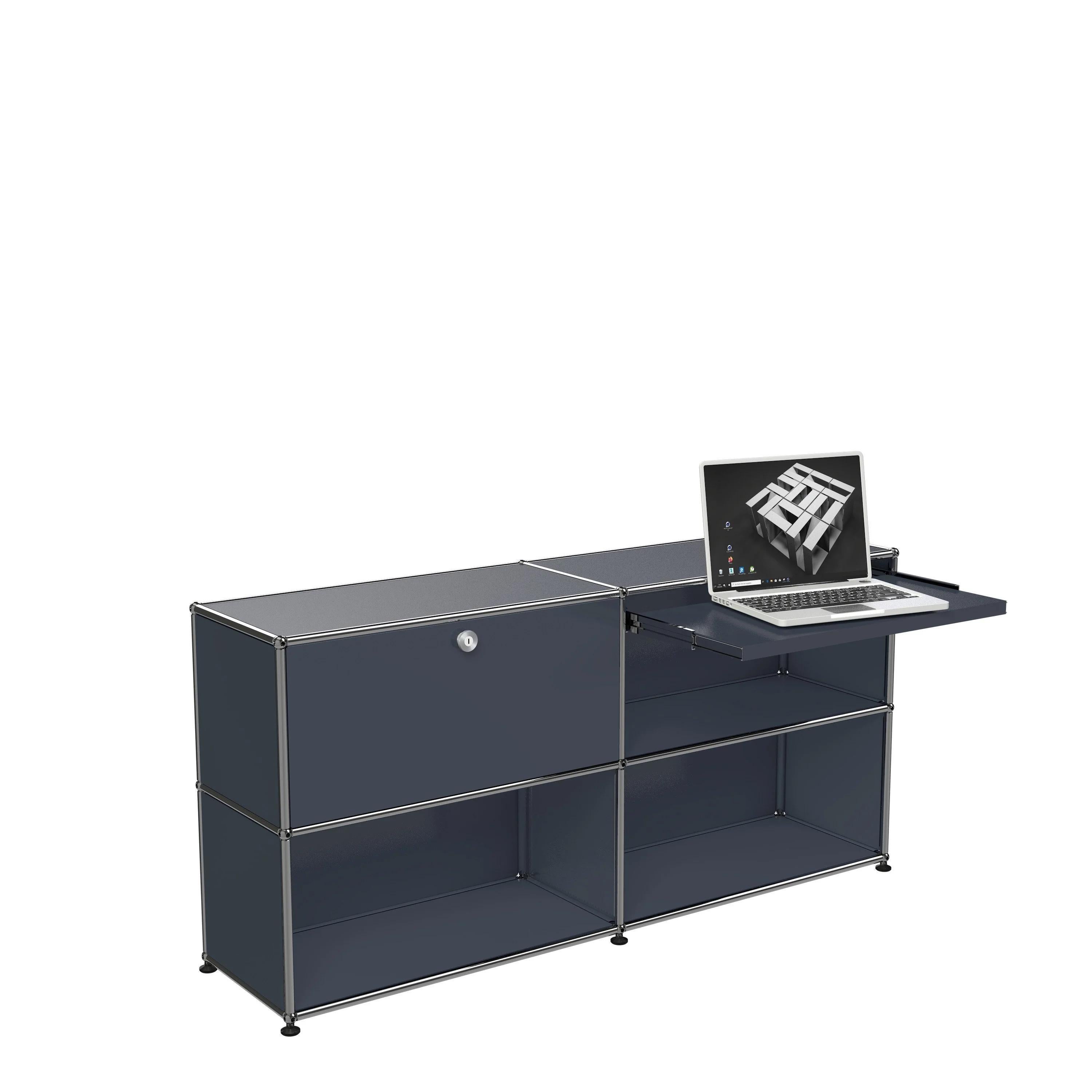 Steel USM Haller Custom Desk Unit 'DU2' Designed by Fritz Haller and Paul Schaerer For Sale