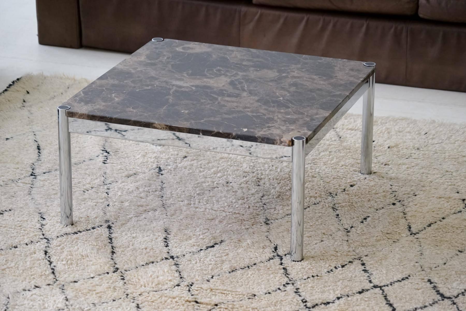 marble chrome side table