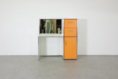 USM Haller Inspired Orange, White and Chrome Vanity Dressing Station by Bosse