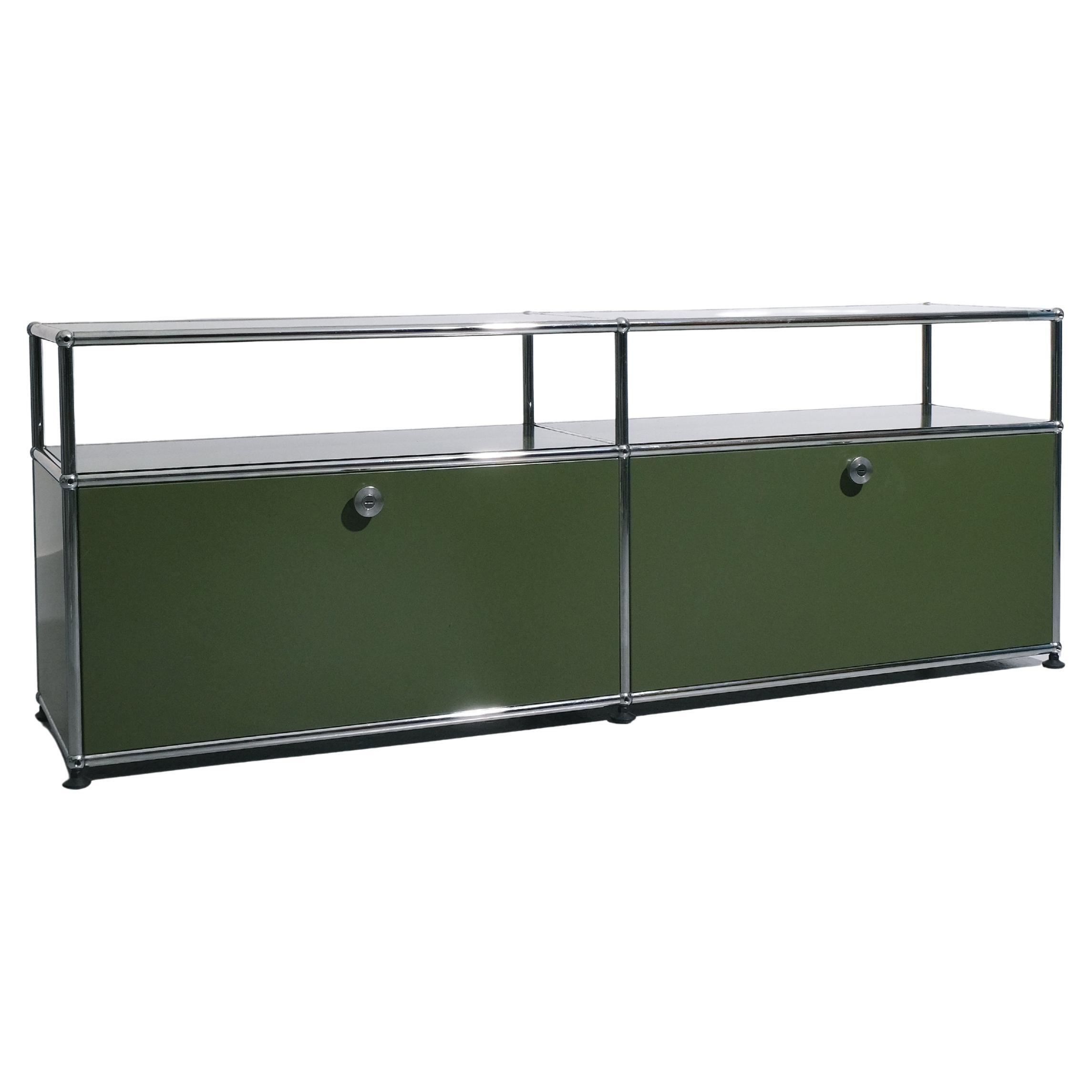 USM Haller Media Unit Sideboard - Olive Green For Sale