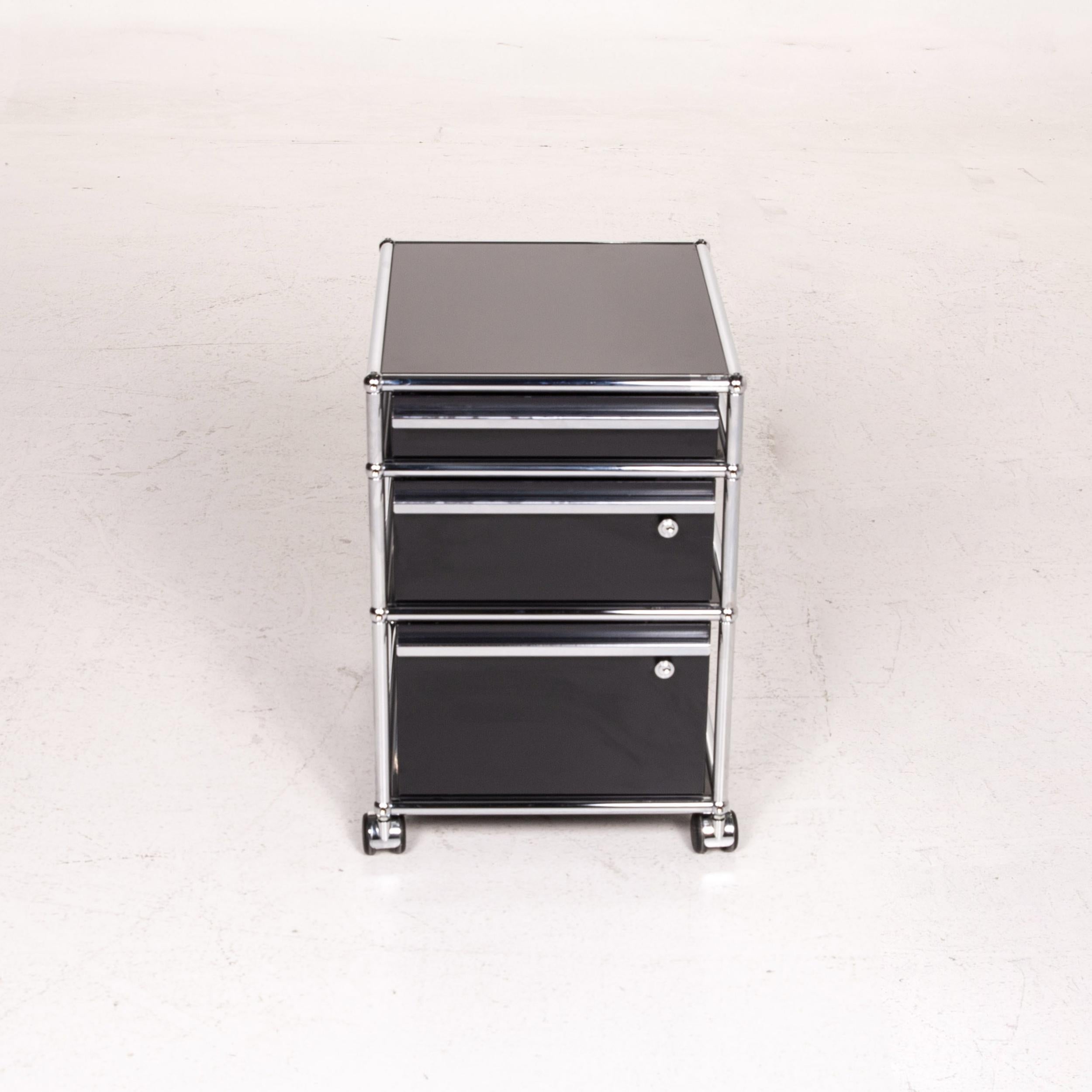 USM Haller Metal Chrome Sideboard Anthracite Roll Container Office Furniture For Sale 4