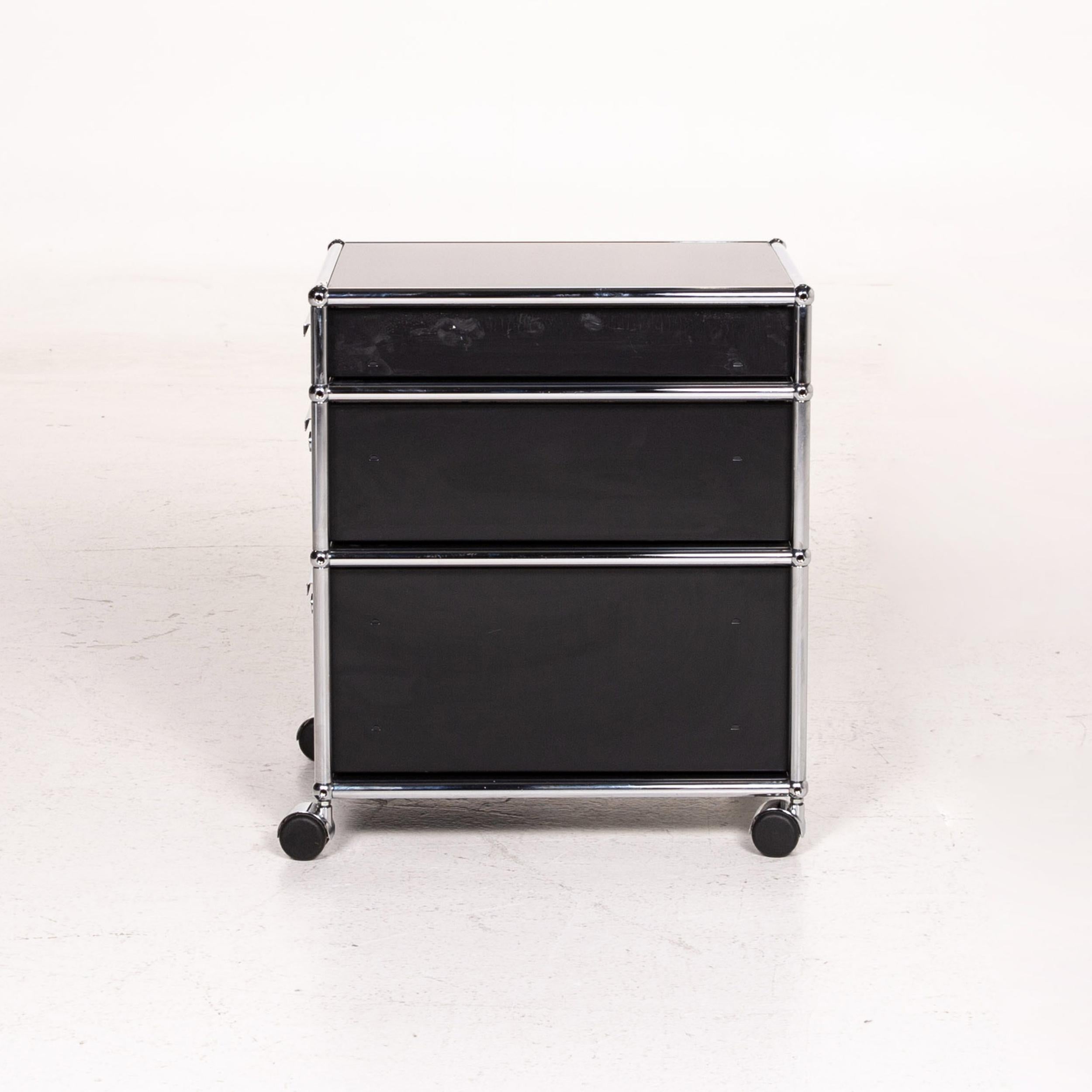 USM Haller Metal Chrome Sideboard Anthracite Roll Container Office Furniture For Sale 7