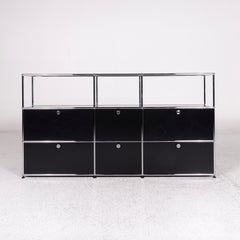 USM Haller Metal Chrome Sideboard Black Shelf Office Storage