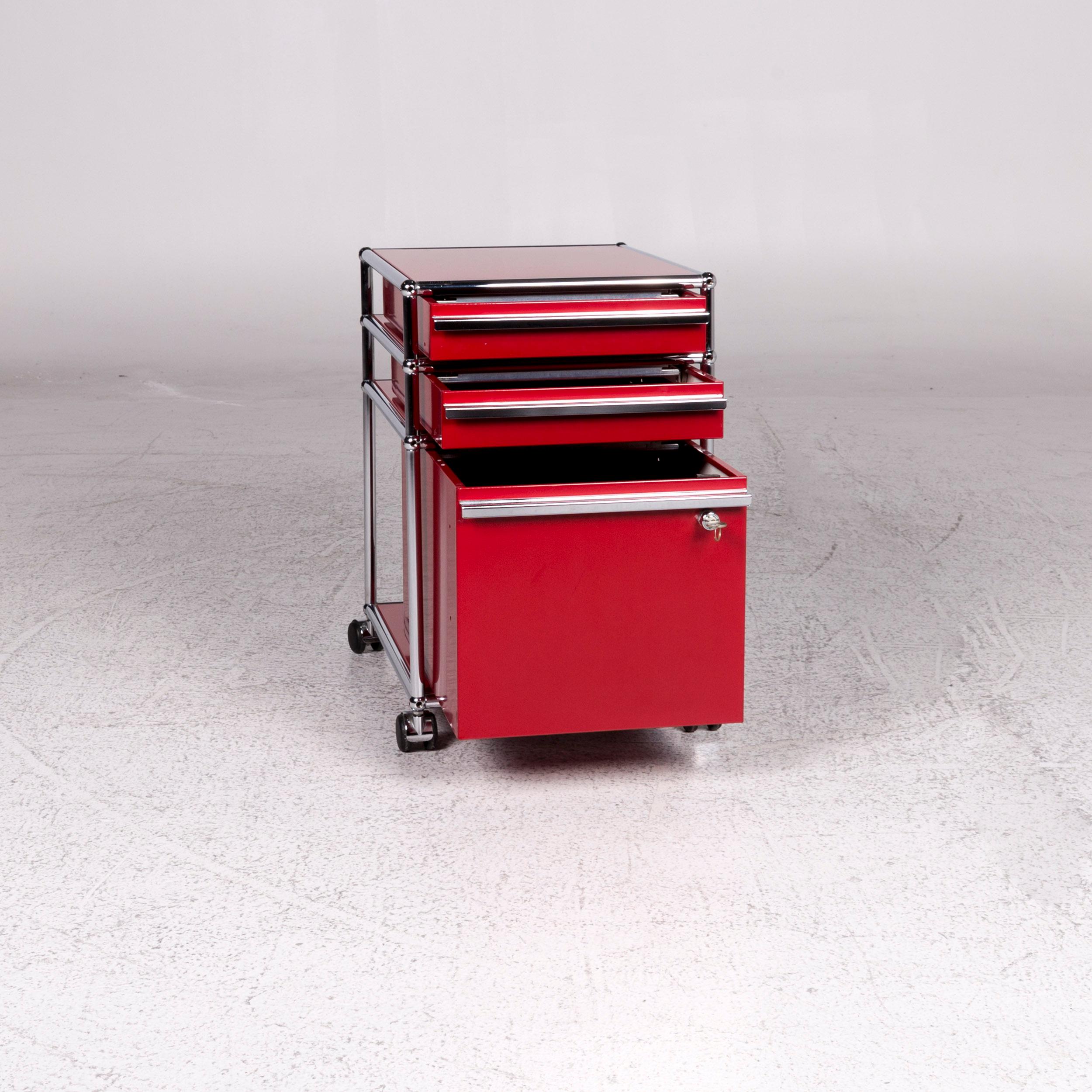 USM Haller Metal Container Red Sideboard Rolls 3
