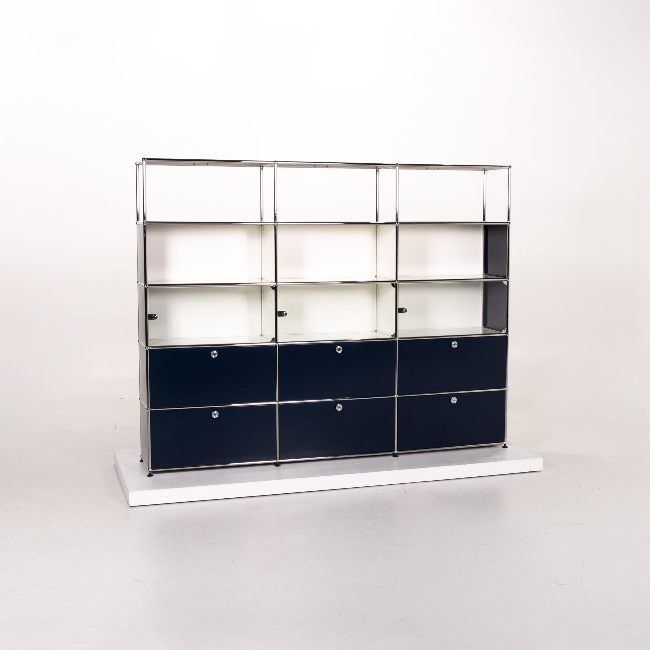Usm Haller Metal Glass Shelf Blue White Sideboard Office Furniture For Sale 4