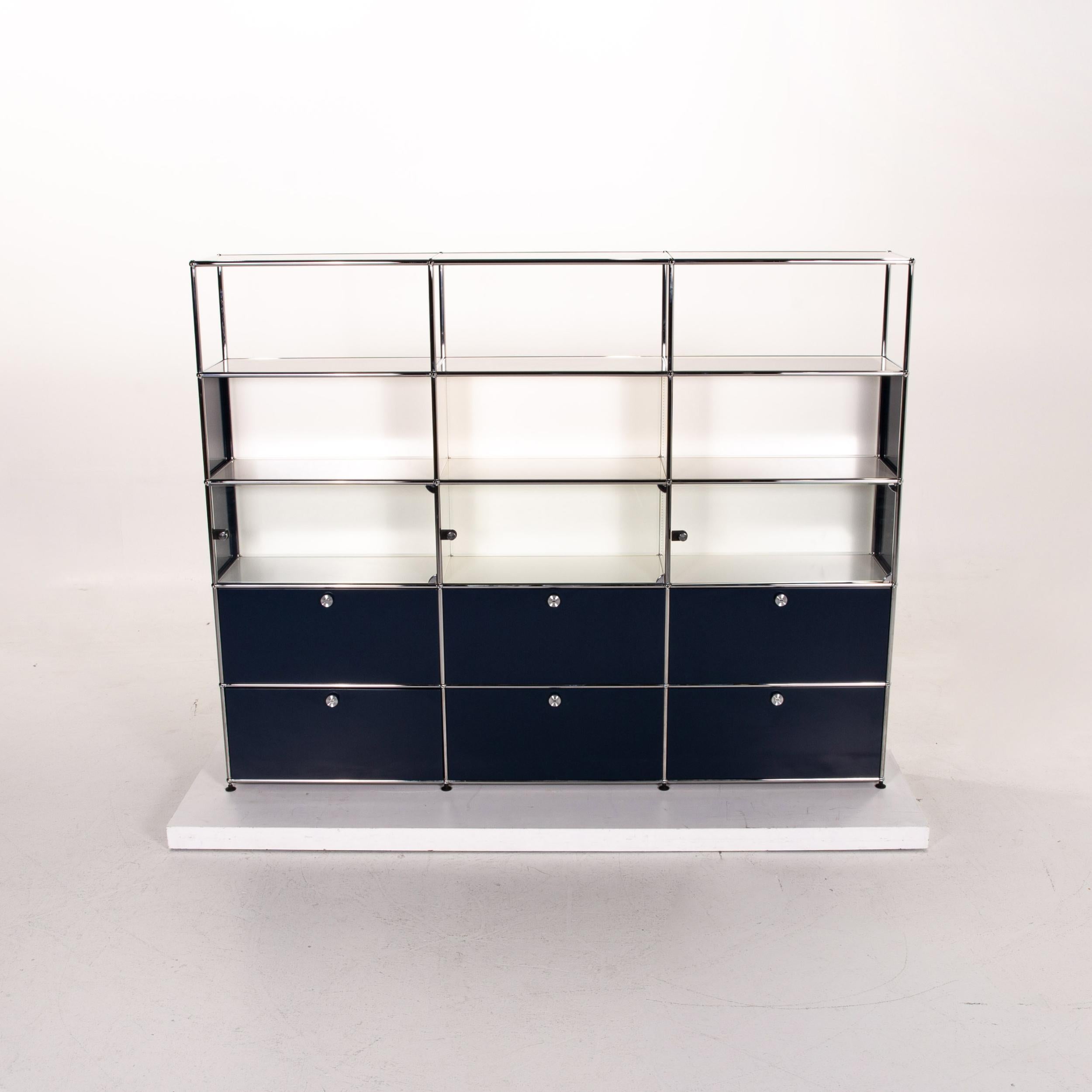 Usm Haller Metal Glass Shelf Blue White Sideboard Office Furniture For Sale 5