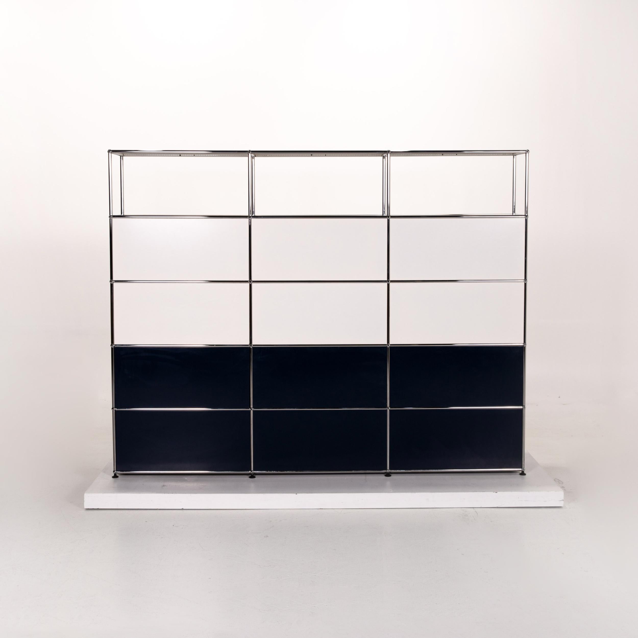 Usm Haller Metal Glass Shelf Blue White Sideboard Office Furniture For Sale 7