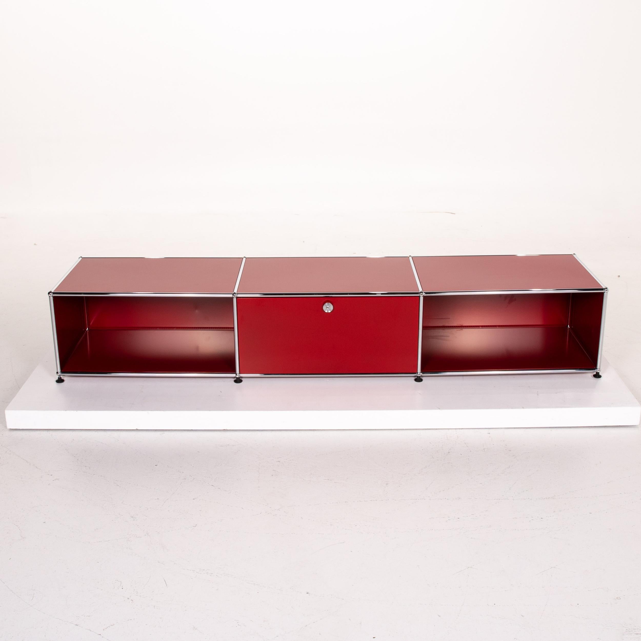 USM Haller Metal Lowboard Red Sideboard TV Board Office Furniture For Sale 2