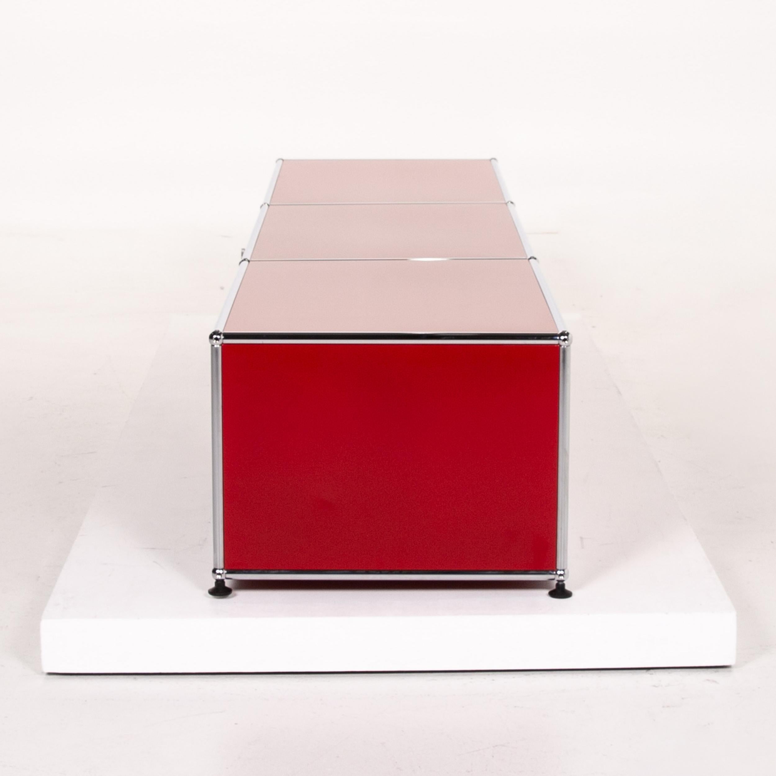 USM Haller Metal Lowboard Red Sideboard TV Board Office Furniture For Sale 5