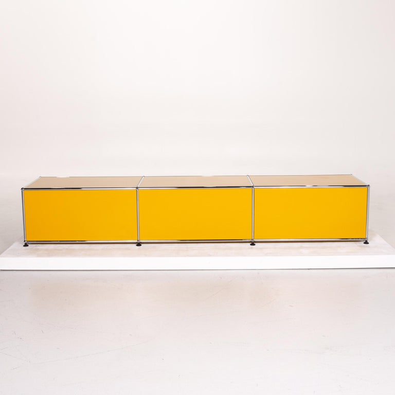 USM Haller Metal Lowboard Yellow Sideboard Office Furniture at 1stDibs