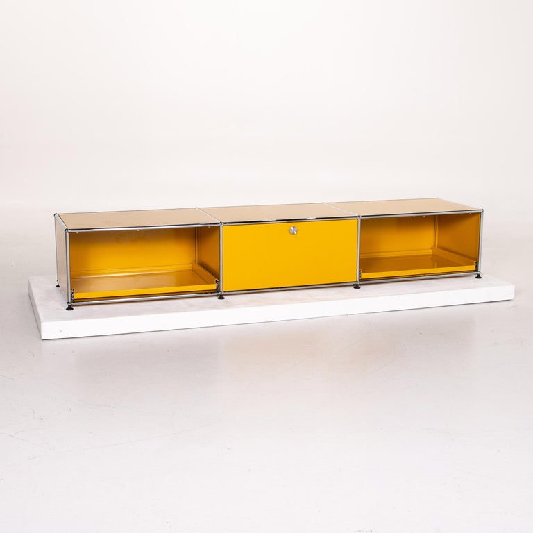 USM Haller Metal Lowboard Yellow Sideboard Office Furniture at 1stDibs