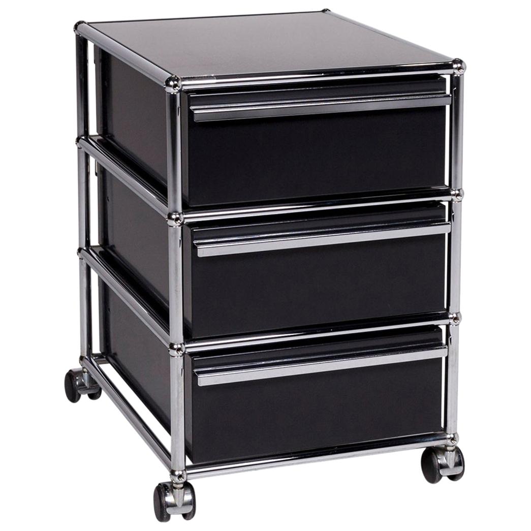 USM Haller Metal Roll Container Black Sideboard Office Furniture For Sale