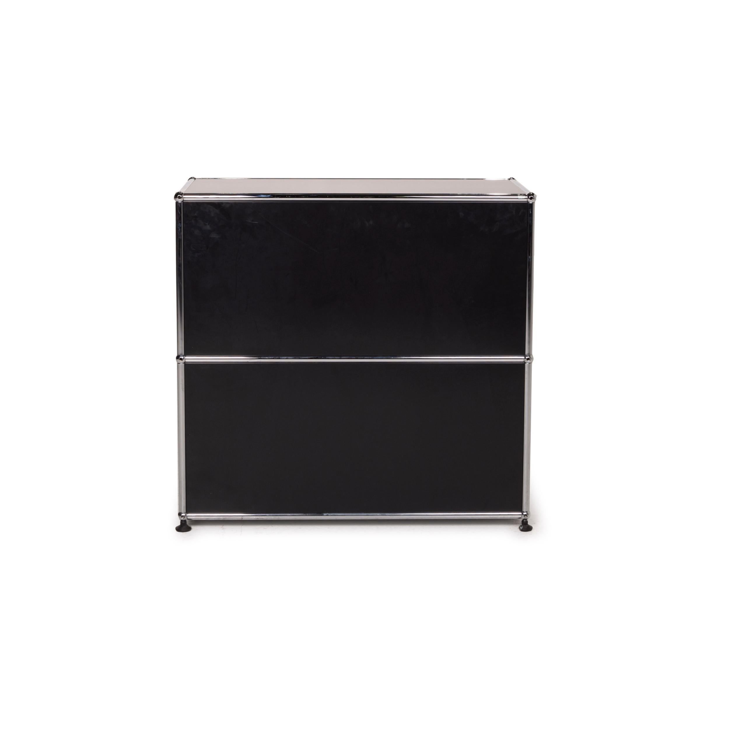 Usm Haller Metal Sideboard Black 1x2 Compartments Office Cabinet 3