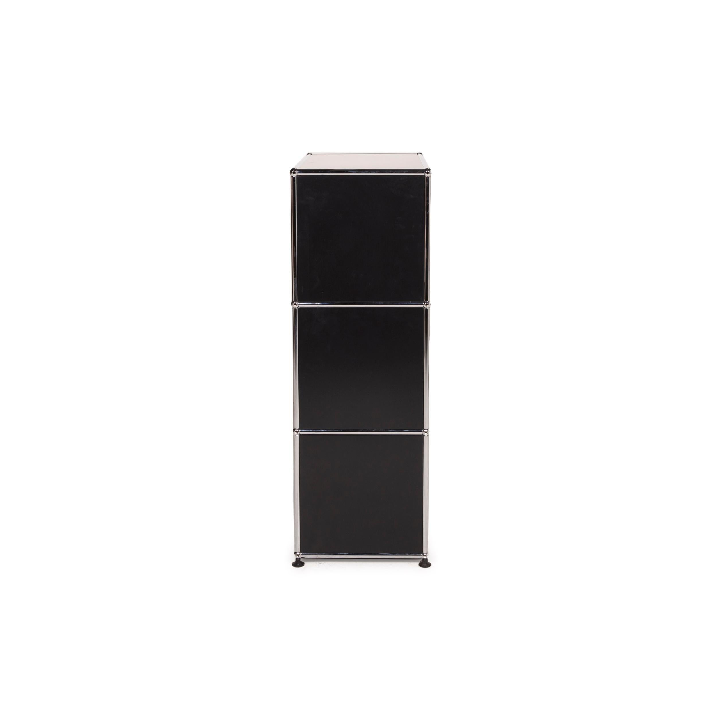 USM Haller Metal Sideboard Black 1x3 Shelf Compartment Office 1
