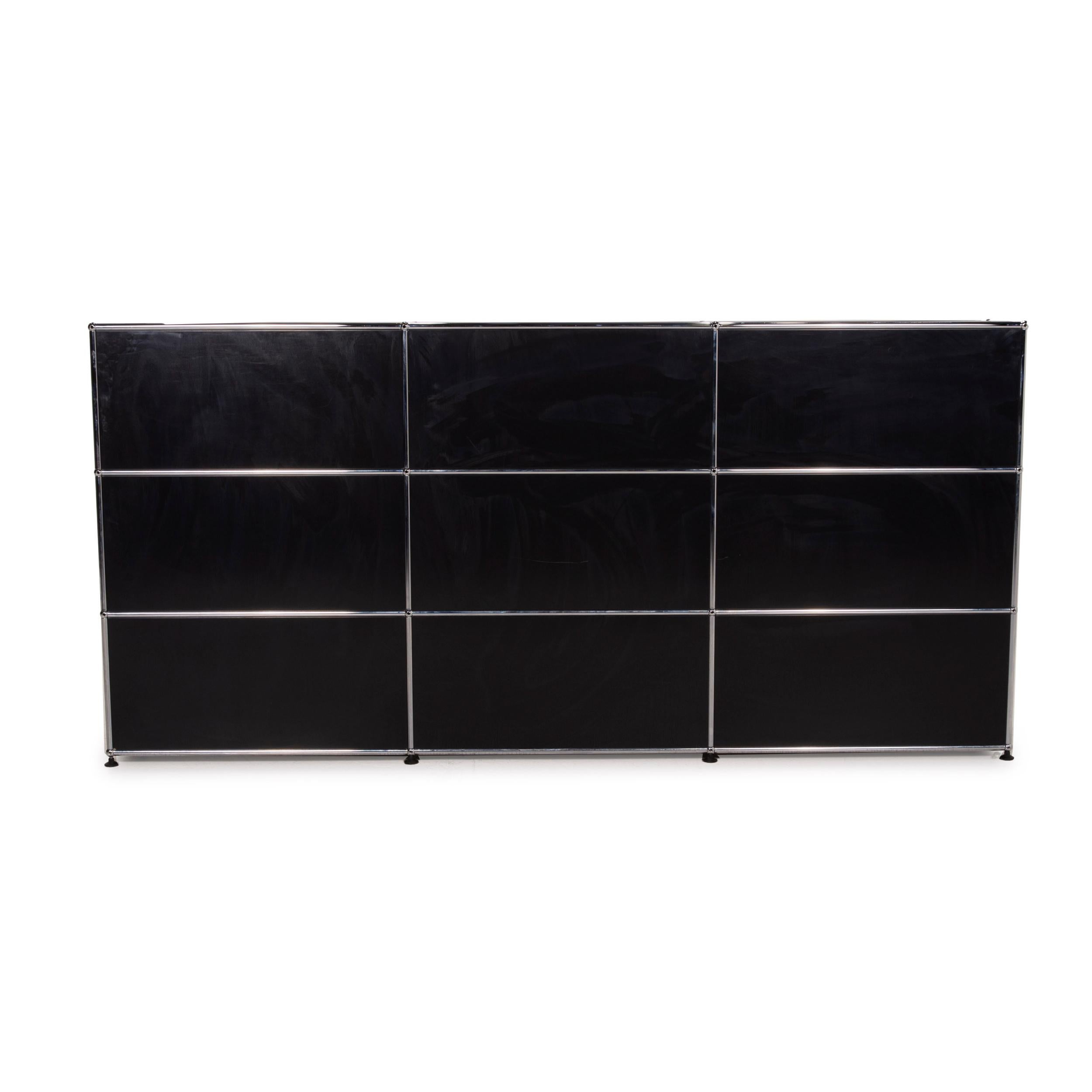 USM Haller Metal Sideboard Black Highboard Drawer Shelf Compartment Office 6