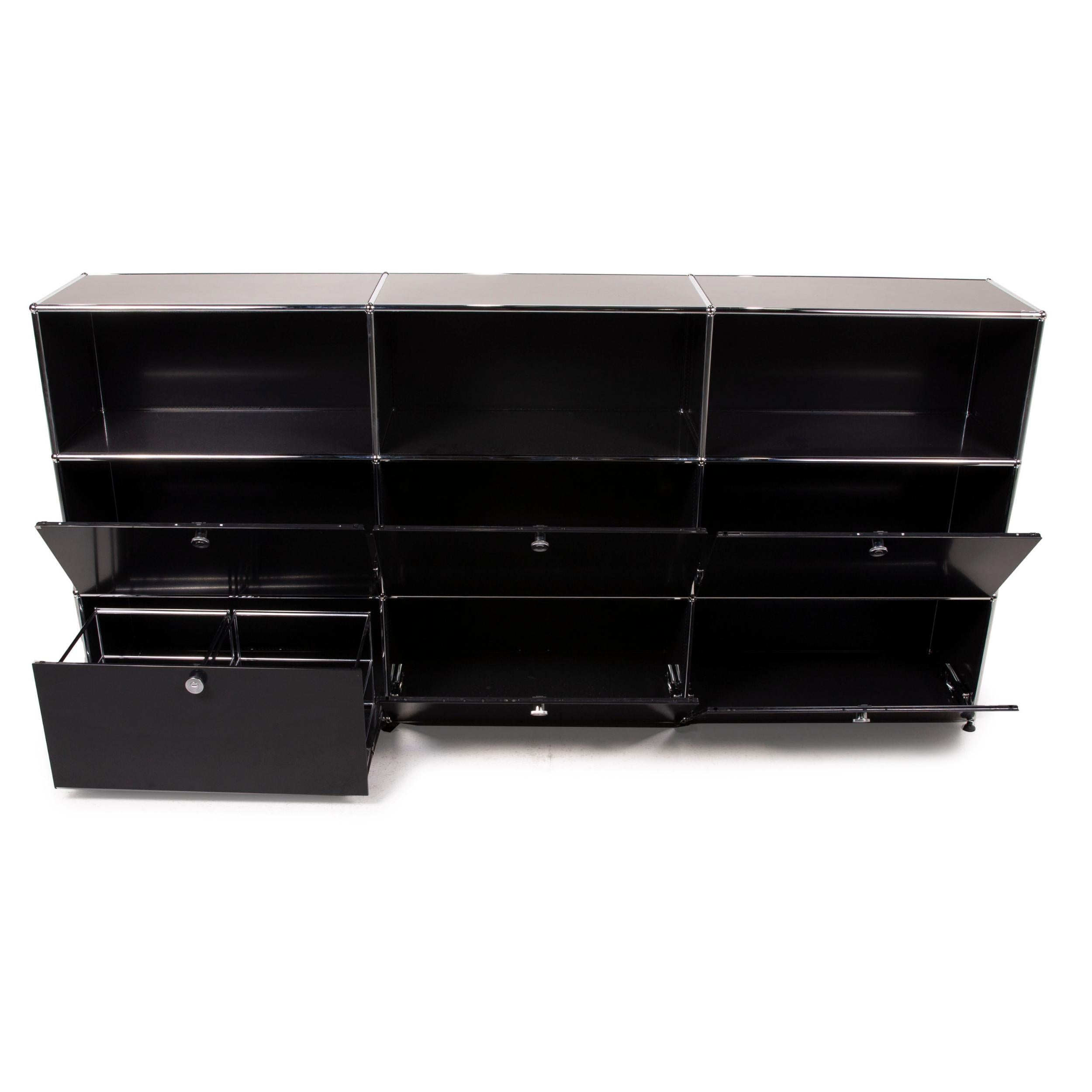 Modern USM Haller Metal Sideboard Black Highboard Drawer Shelf Compartment Office
