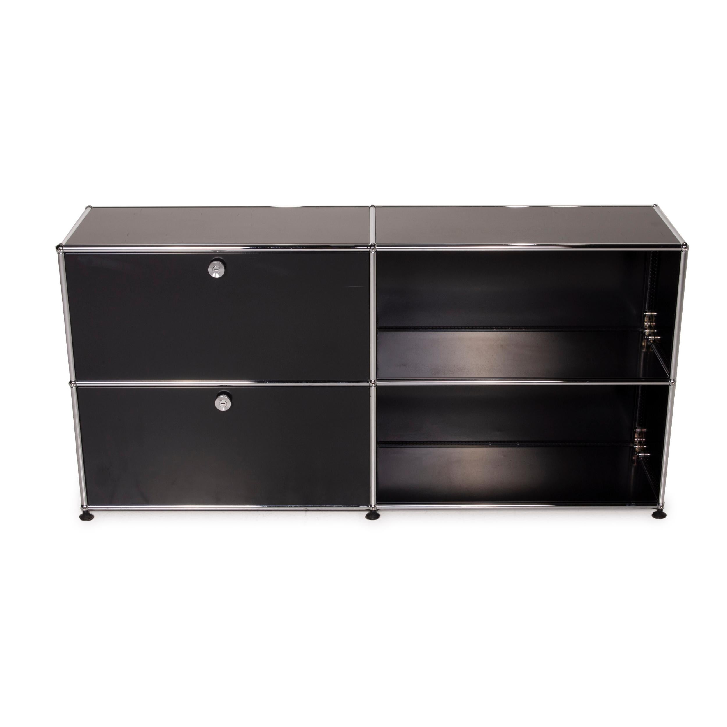 USM Haller Metal Sideboard Black Highboard Drawer Shelf Compartment Office 2