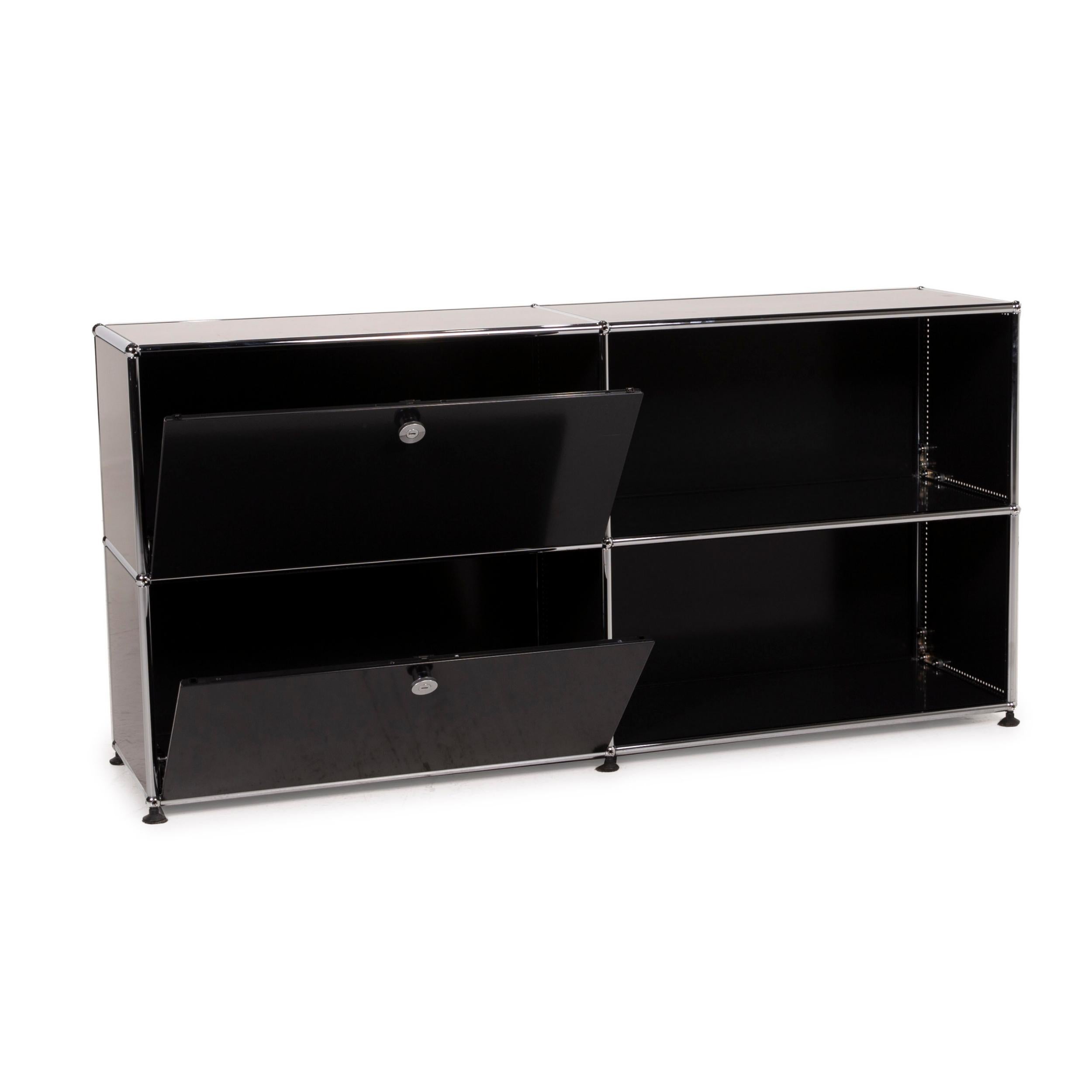 USM Haller Metal Sideboard Black Highboard Drawer Shelf Compartment Office 3