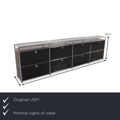 USM Haller Metal Sideboard Black Highboard Glass Shelf Compartments Office
