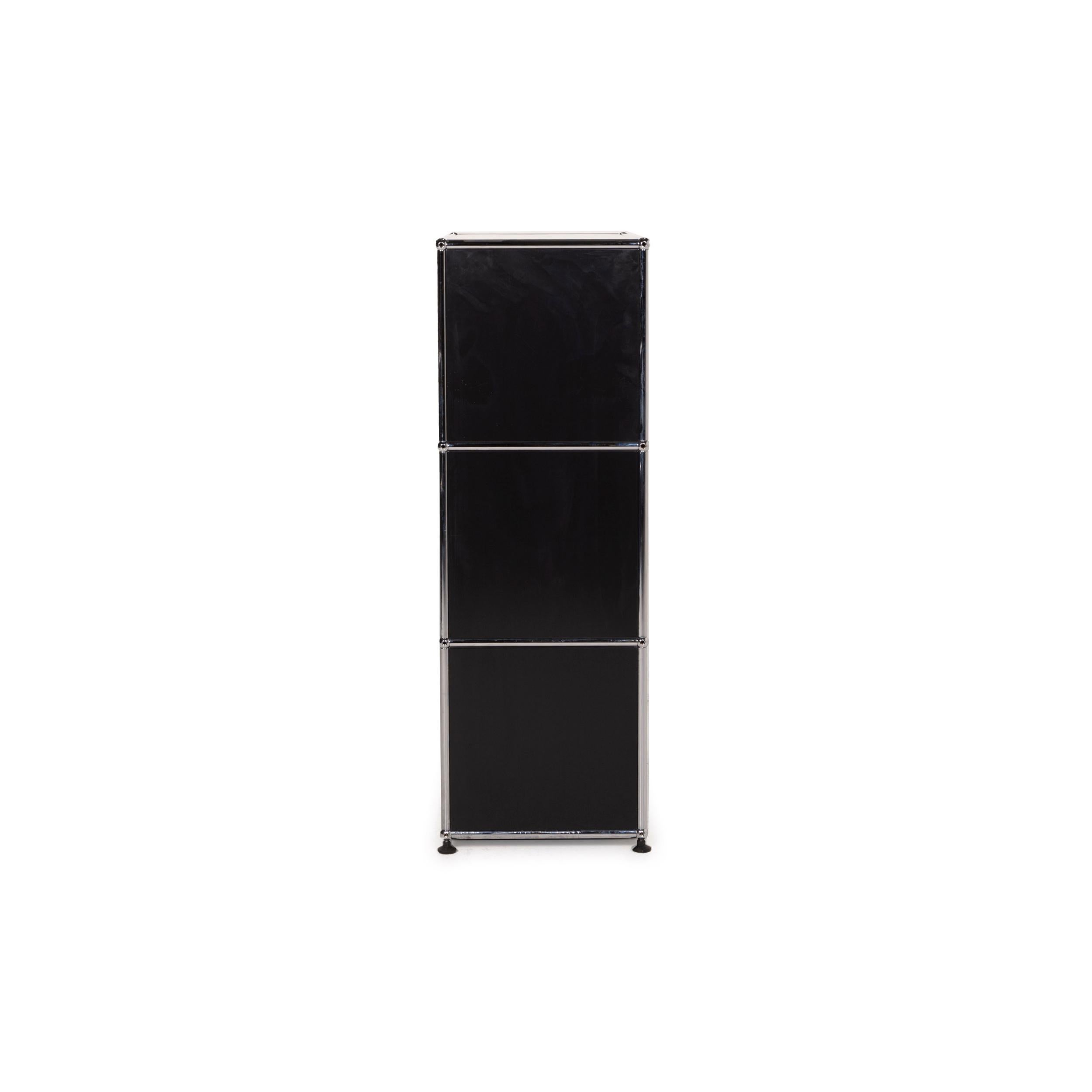 USM Haller Metal Sideboard Black Highboard Shelf 1x3 Compartments Office 3