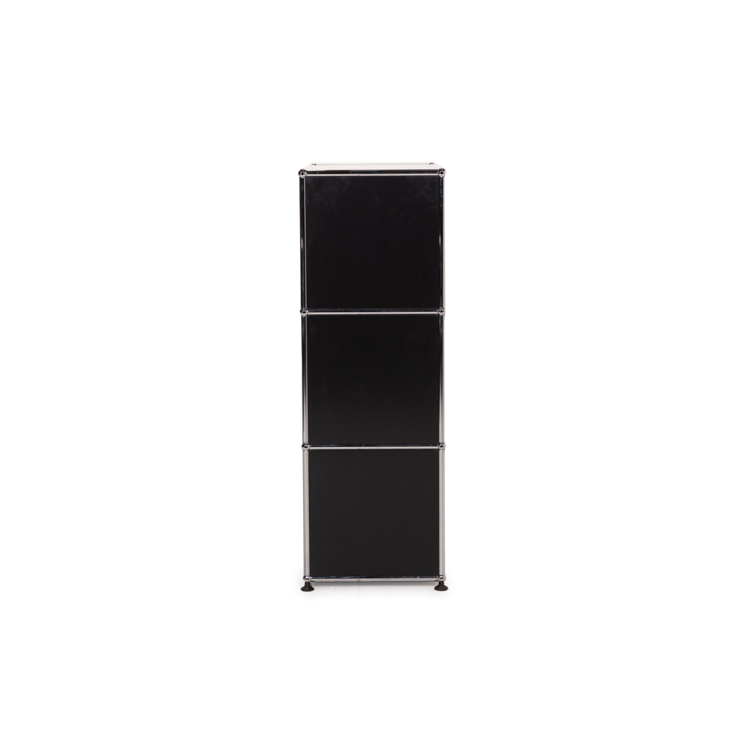 USM Haller Metal Sideboard Black Highboard Shelf 1x3 Compartments Office 5