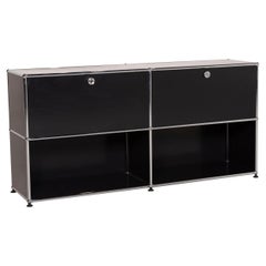 USM Haller Metal Sideboard Black Highboard Shelf Compartments Office