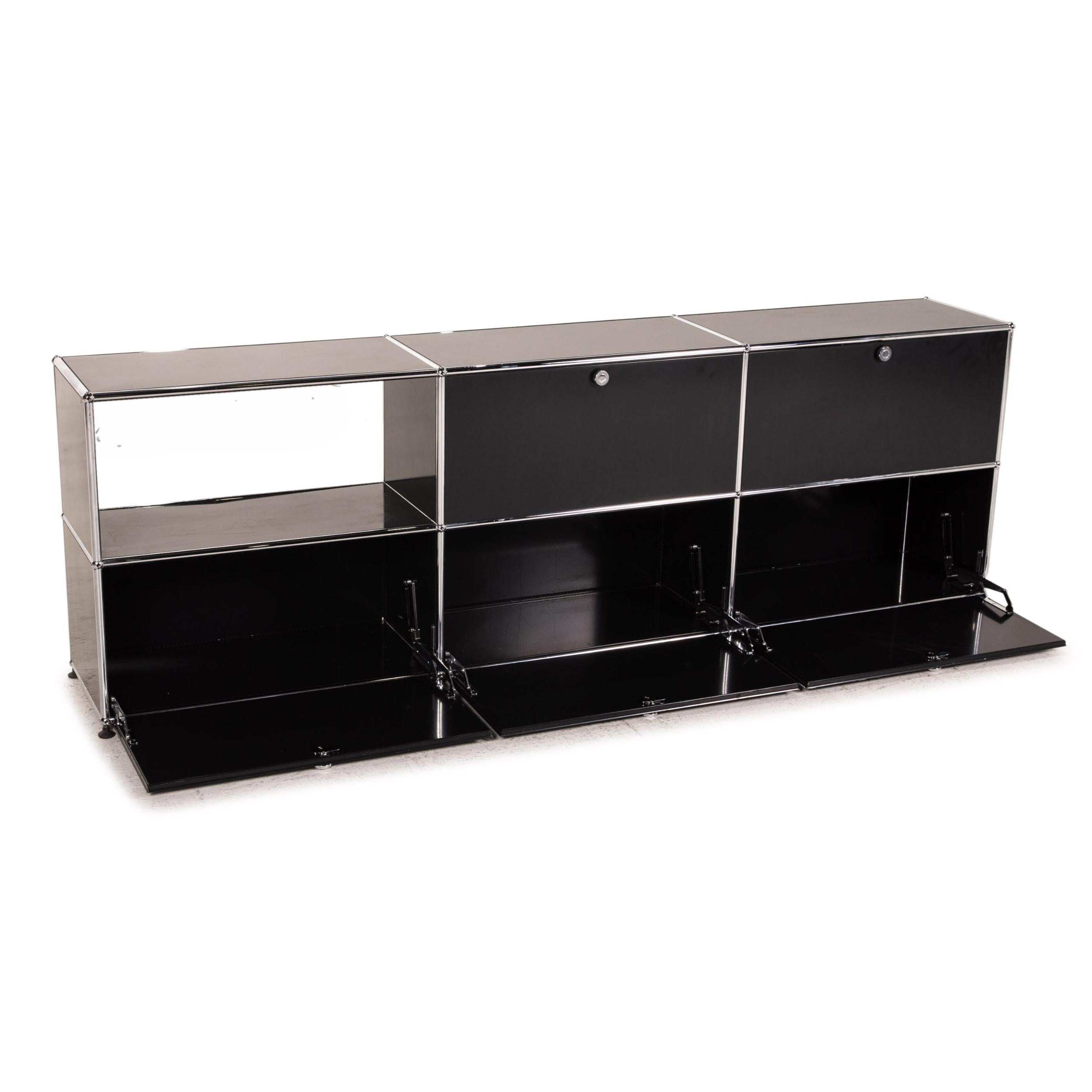 Modern USM Haller Metal Sideboard Black Office Furniture