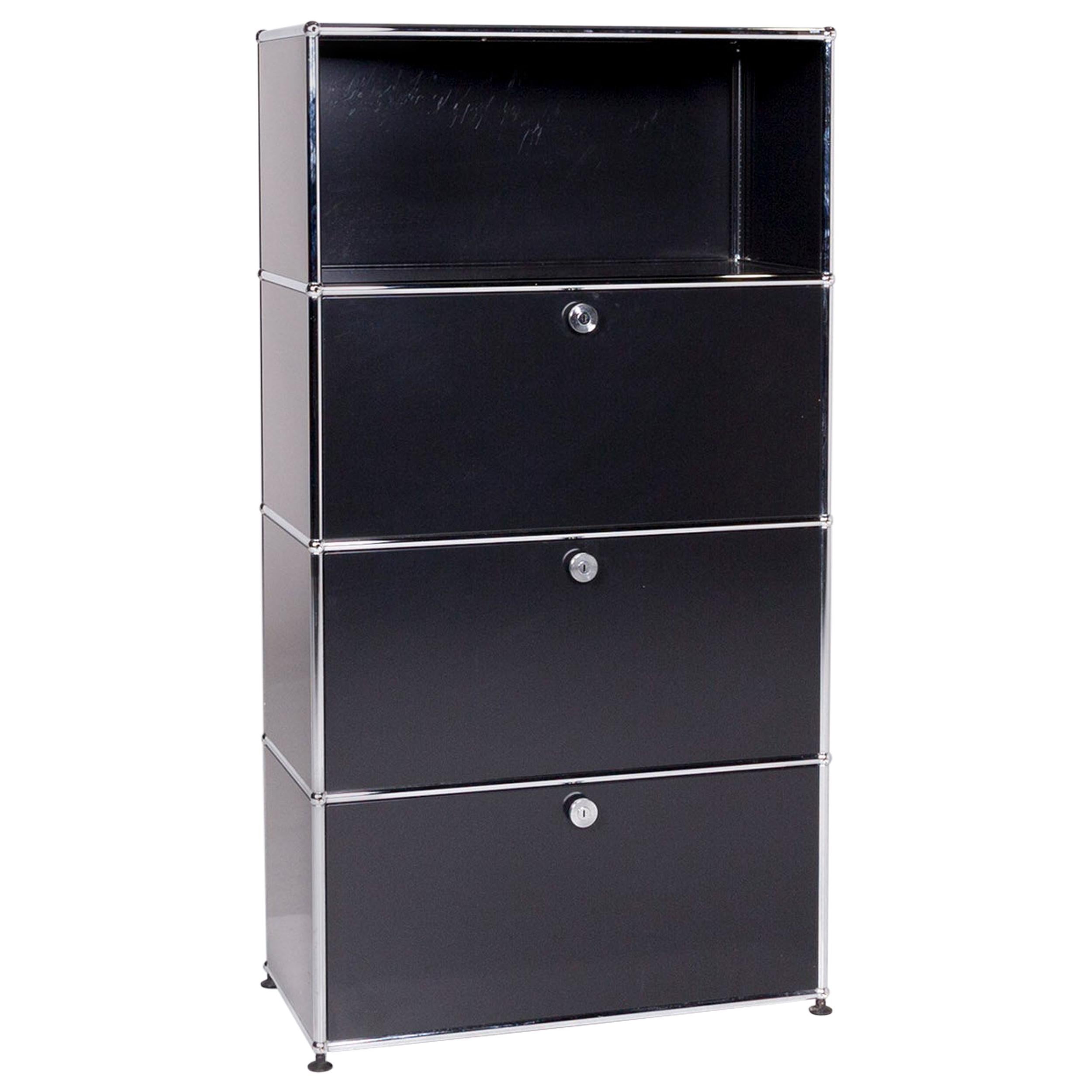 USM Haller Metal Sideboard Black Office Furniture Shelf For Sale