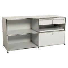 Usm Haller Metal Sideboard Gray Light Gray 2x2 Incl. Drawer Shelf Office