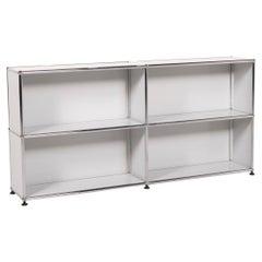 Used USM Haller Metal Sideboard Gray Light Gray Office Furniture Modular Shelf