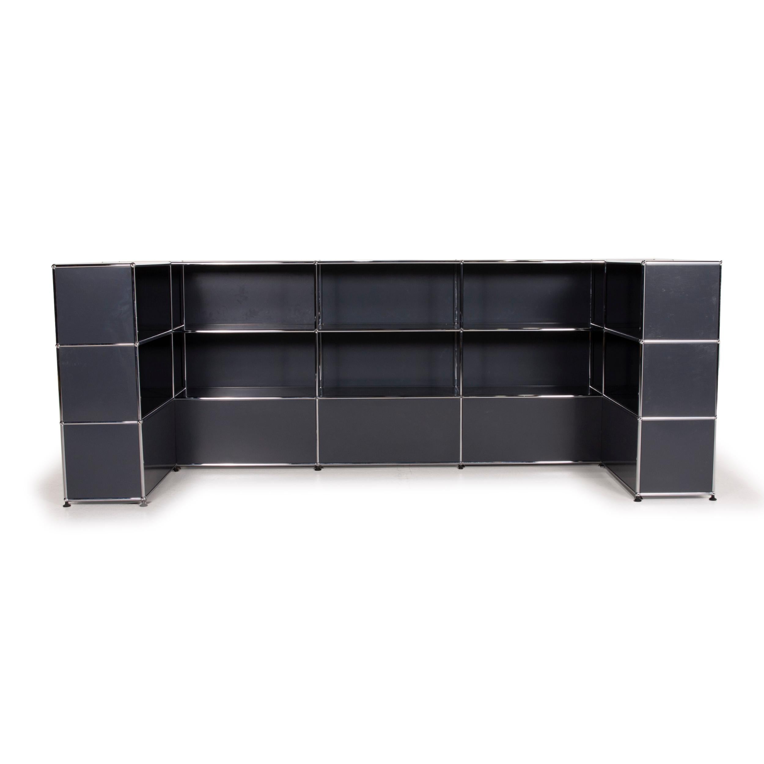 USM Haller Metal Sideboard Gray Modular Counter Office Shelf Highboard 1