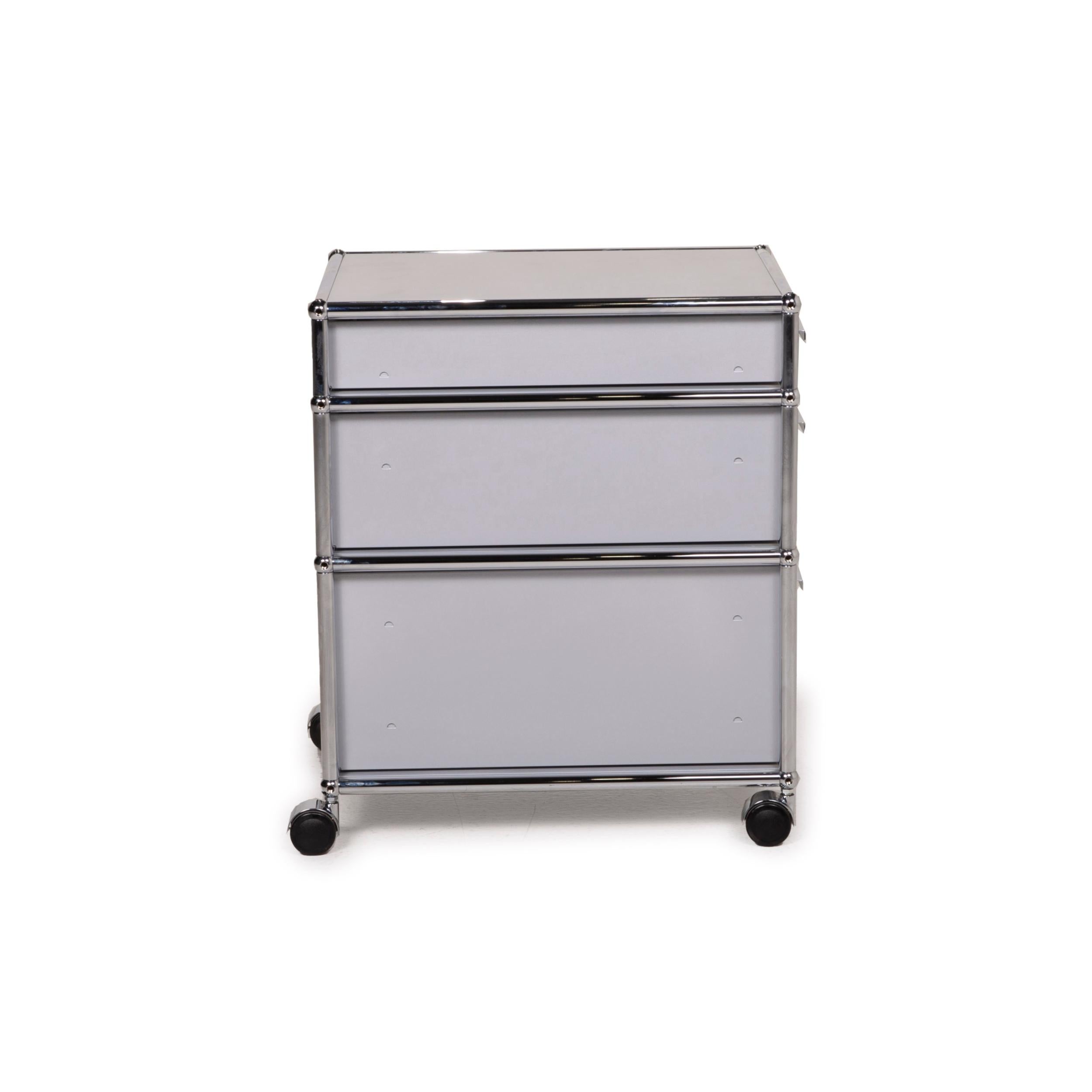 USM Haller Metal Sideboard Gray Roll Container Drawer Compartment Chrome Office 4