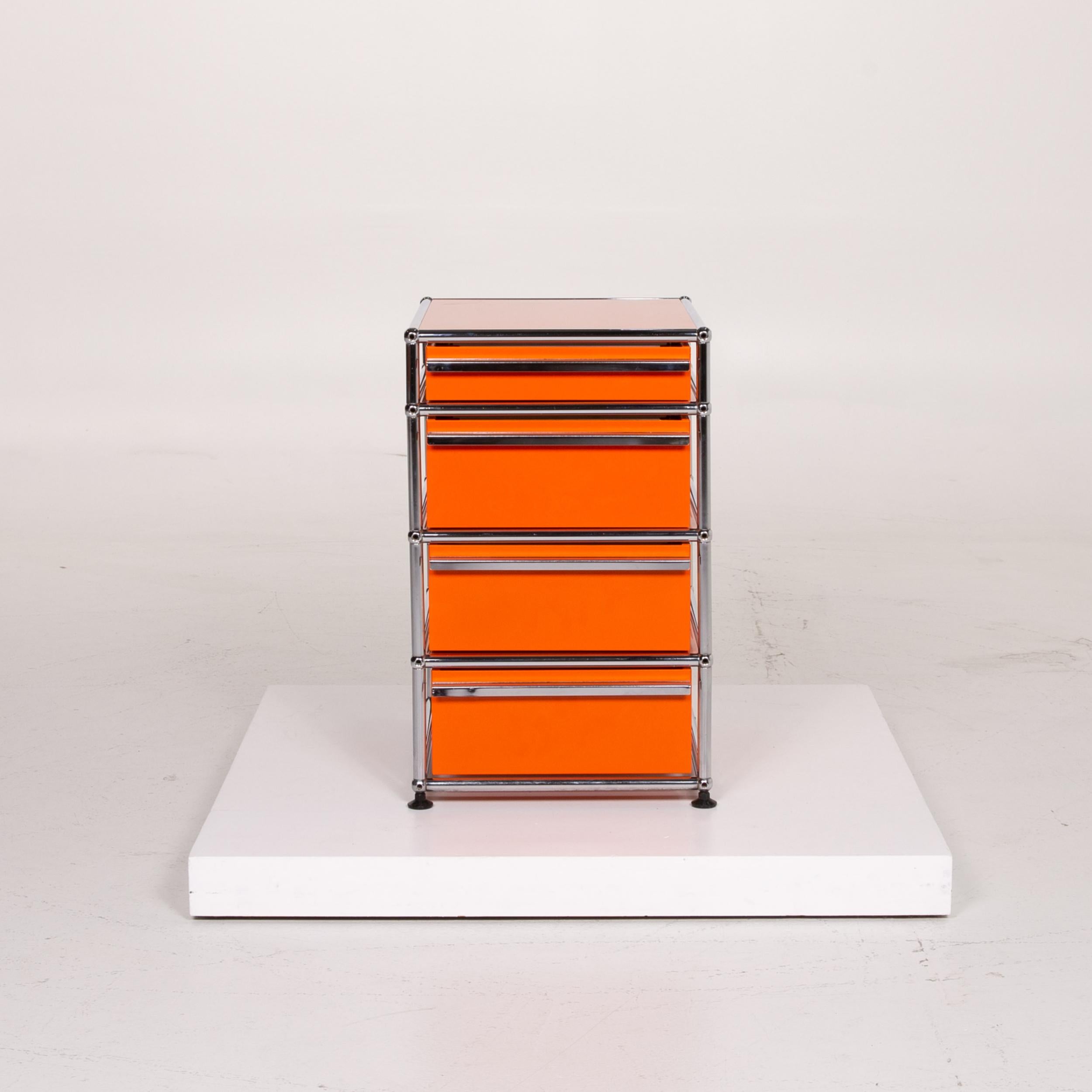 USM Haller Metal Sideboard Orange Container Chrome Office 1