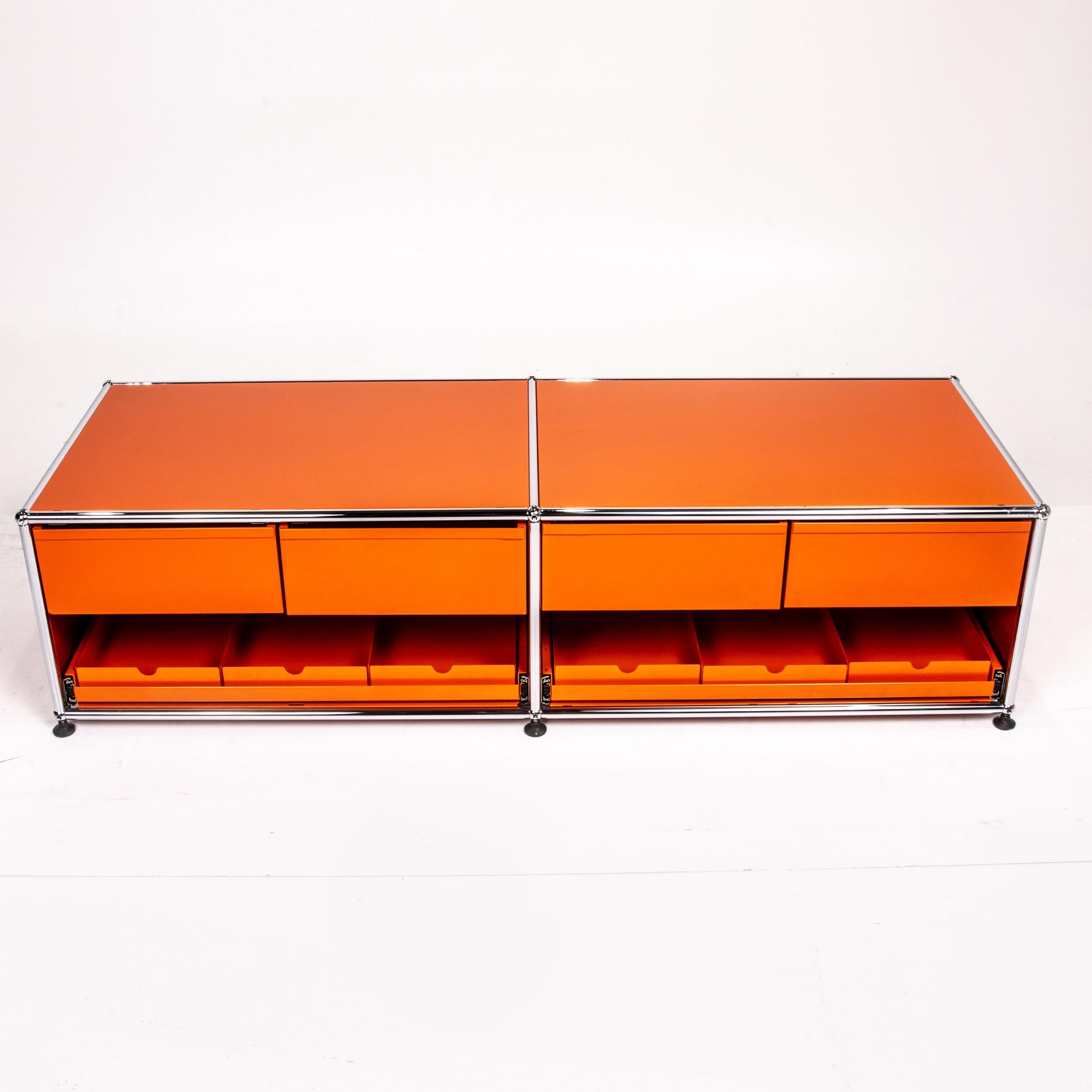 USM Haller Metal Sideboard Orange Office Furniture Lowboard Modular 1
