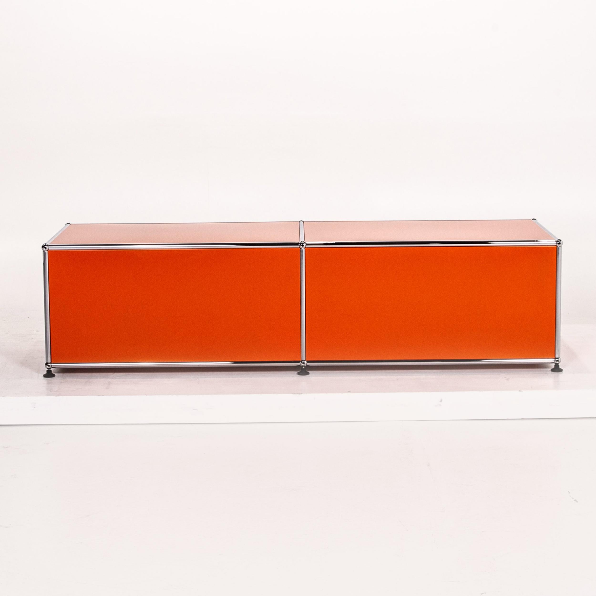 USM Haller Metal Sideboard Orange Office Furniture Lowboard Modular 3