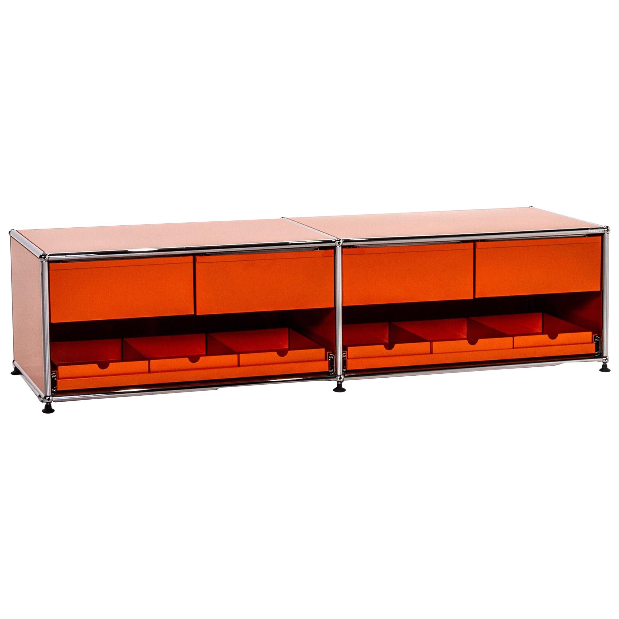 USM Haller Metal Sideboard Orange Office Furniture Lowboard Modular