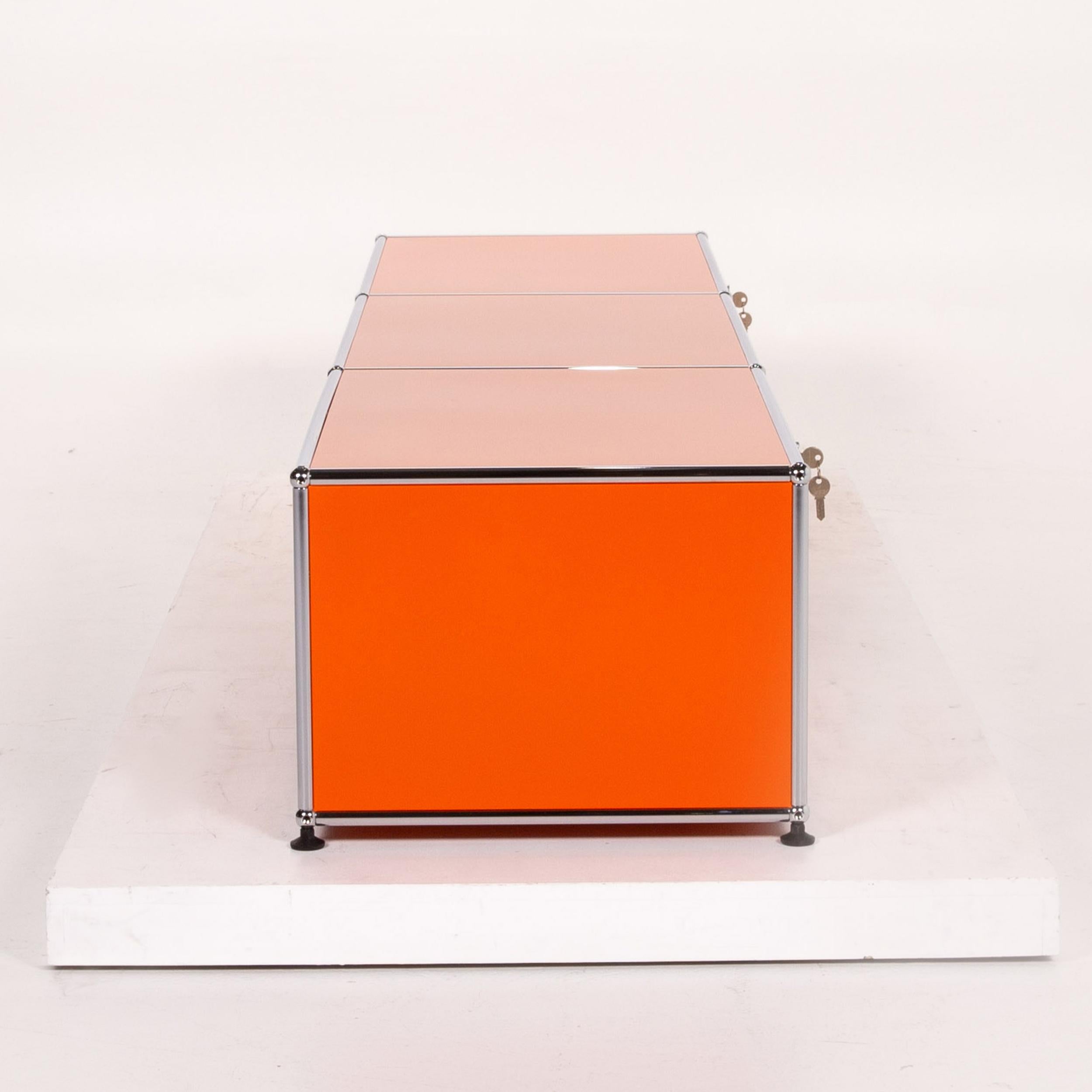 Usm Haller Metal Sideboard Orange Office Furniture Shelf Modular For Sale 1