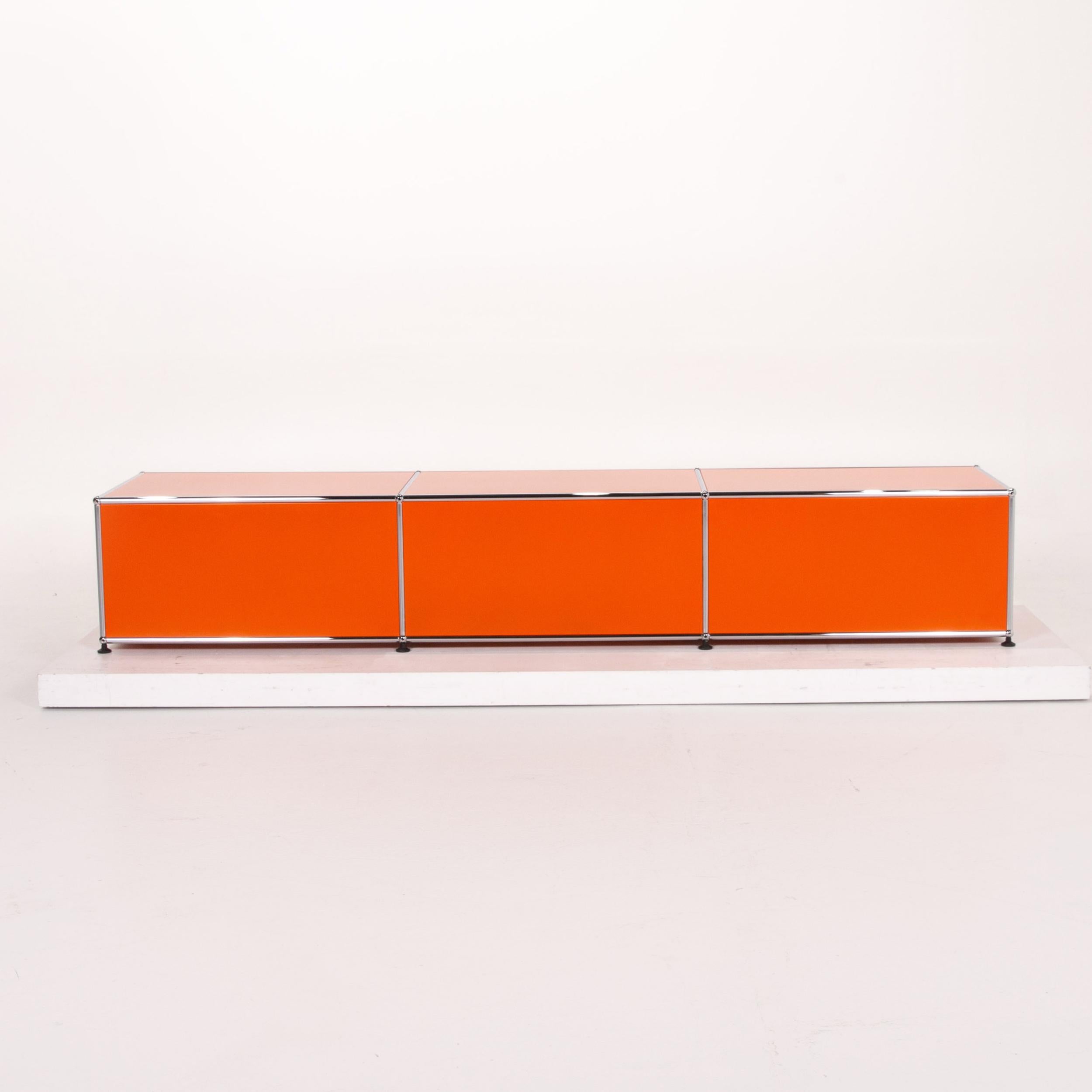 Usm Haller Metal Sideboard Orange Office Furniture Shelf Modular For Sale 2