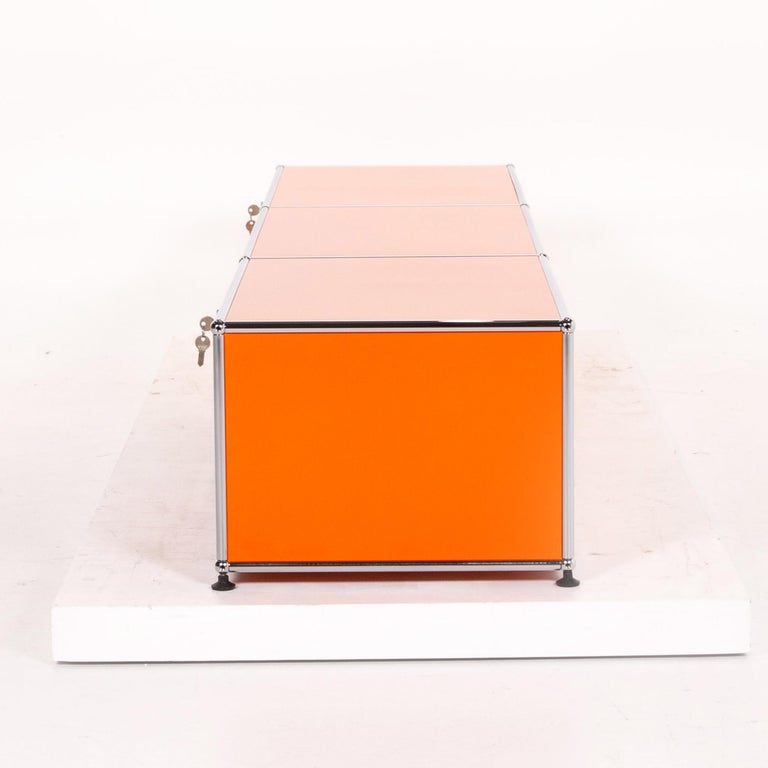 Usm Haller Metal Sideboard Orange Office Furniture Shelf Modular For Sale at 1stDibs usm