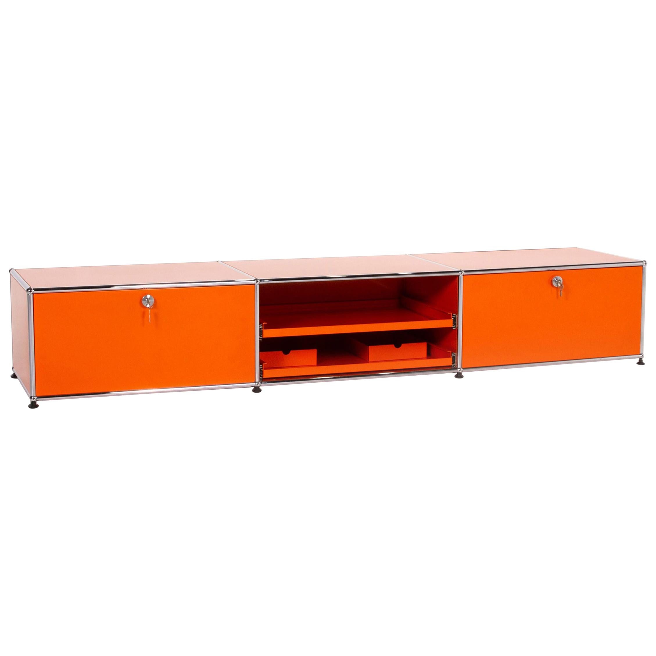 Usm Haller Metal Sideboard Orange Office Furniture Shelf Modular For Sale