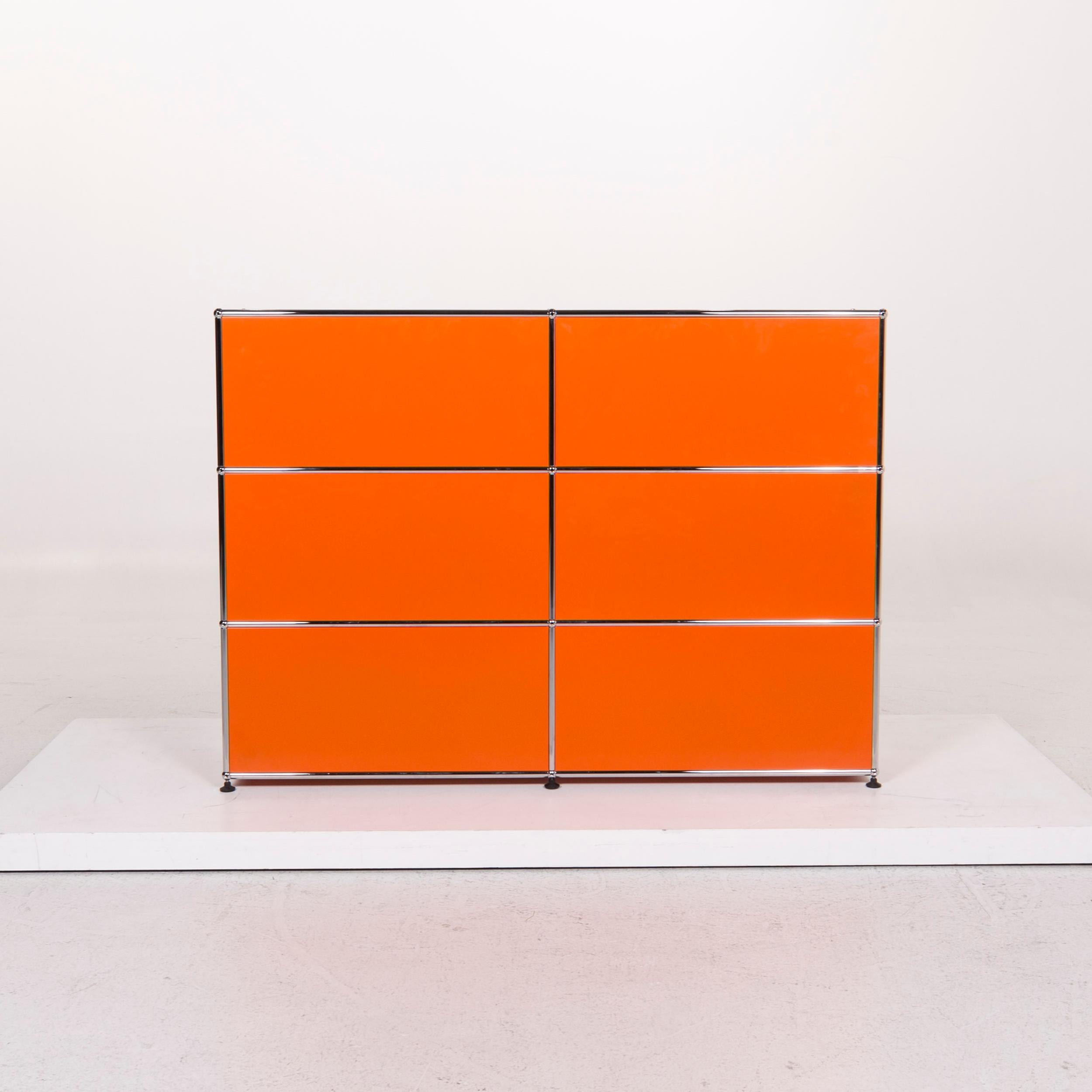 Modern USM Haller Metal Sideboard Orange Shelf Office