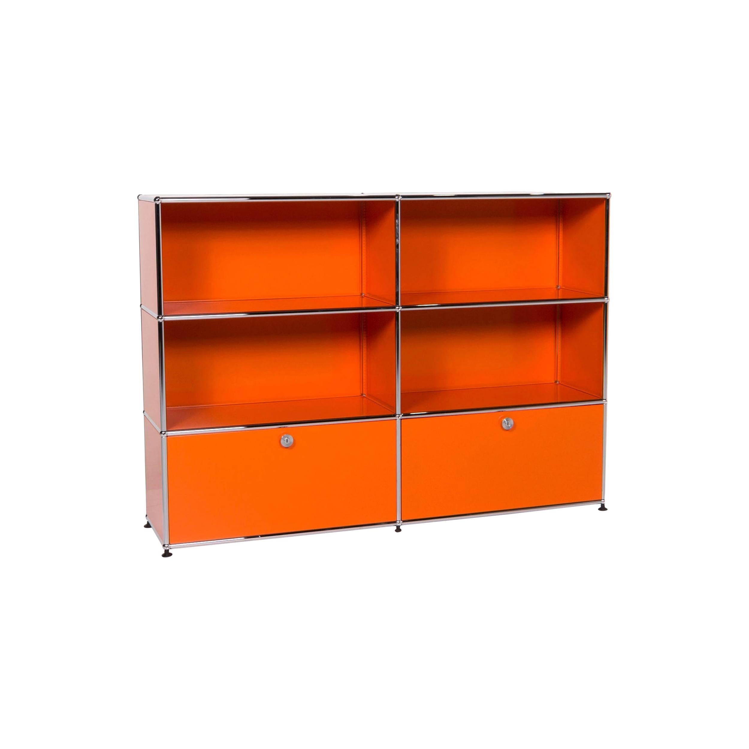 USM Haller Metal Sideboard Orange Shelf Office