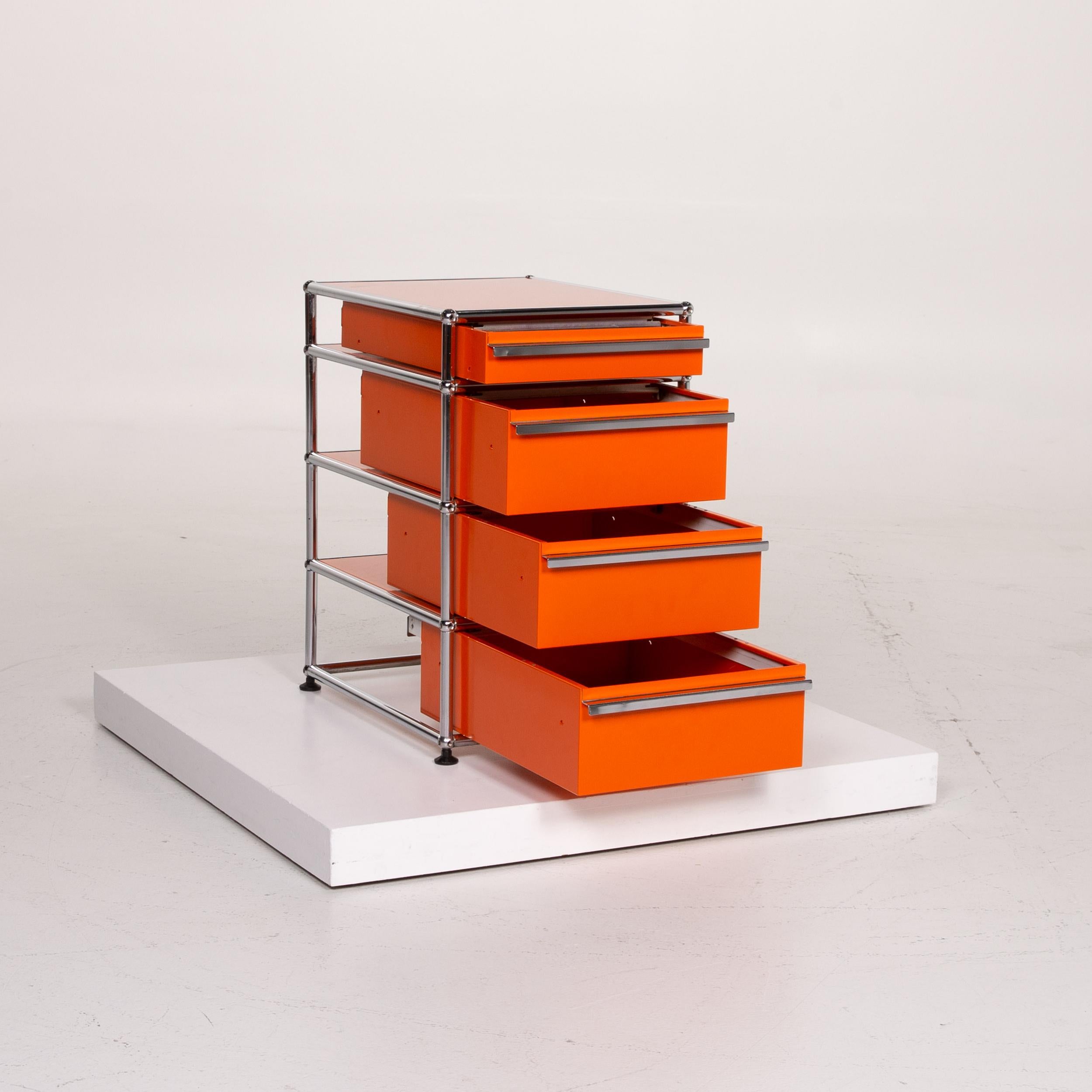 USM Haller Metal Sideboard Set Orange Container Chrome Office 4
