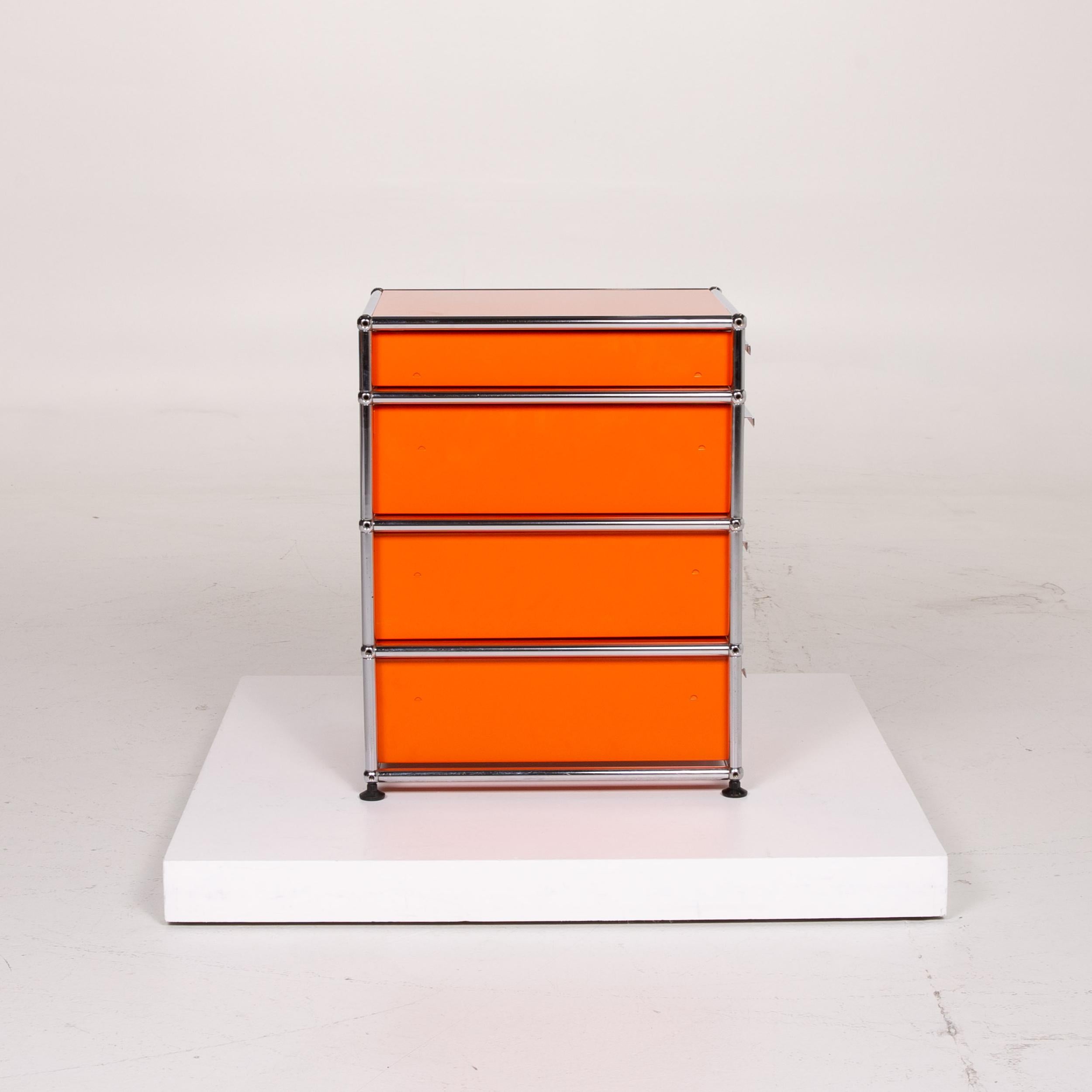 USM Haller Metal Sideboard Set Orange Container Chrome Office 6